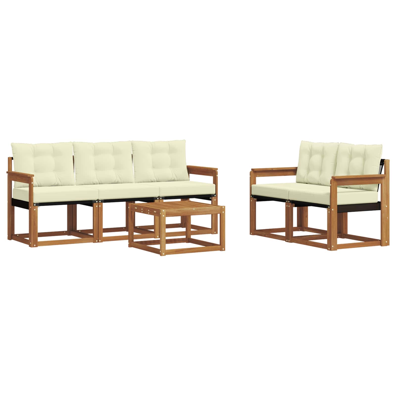 Outdoor-Sofagarnitur 6 stk. Natur und Creme