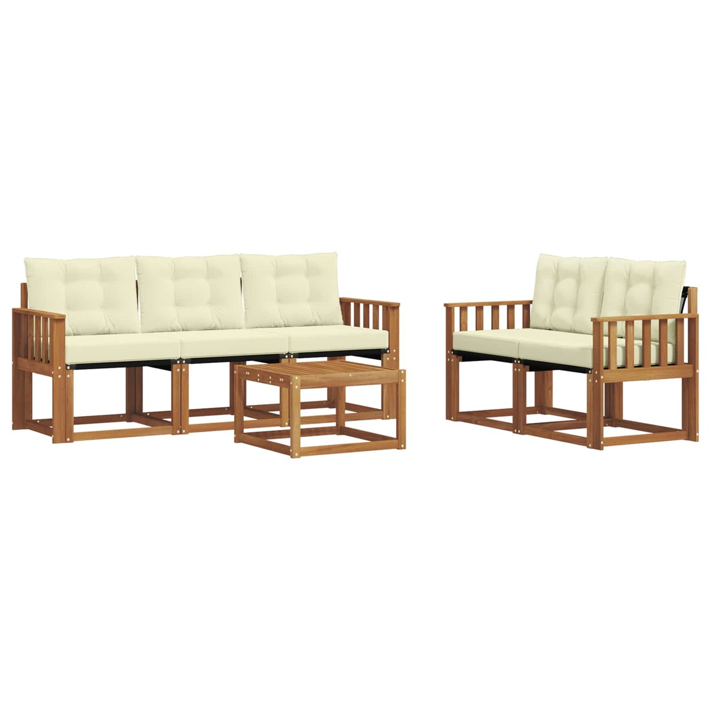 Outdoor-Sofagarnitur 6 stk. Natur und Creme