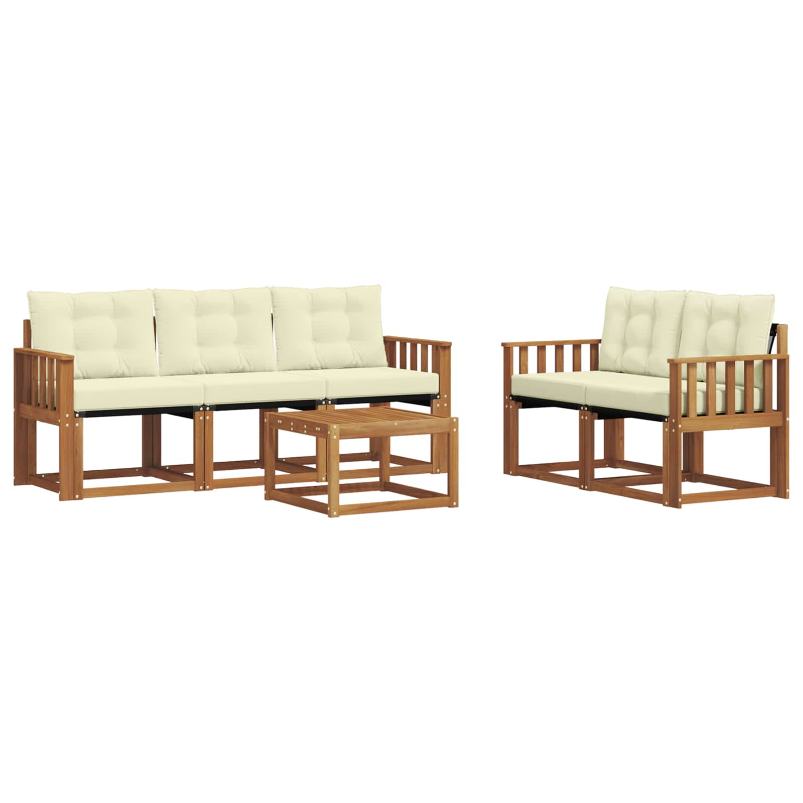 Outdoor-Sofagarnitur 6 stk. Natur und Creme