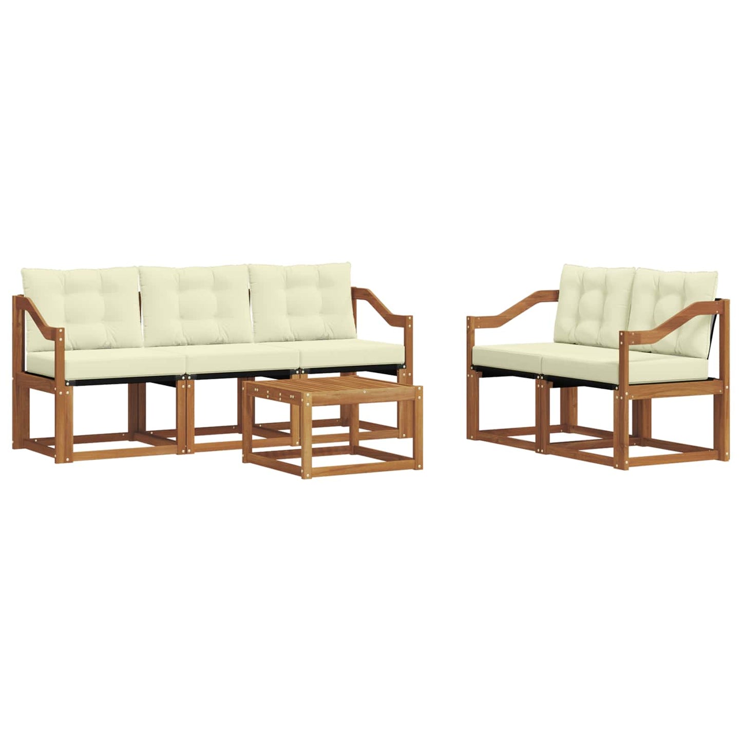 Outdoor-Sofagarnitur mit Kissen 6 pcs Natur und Creme