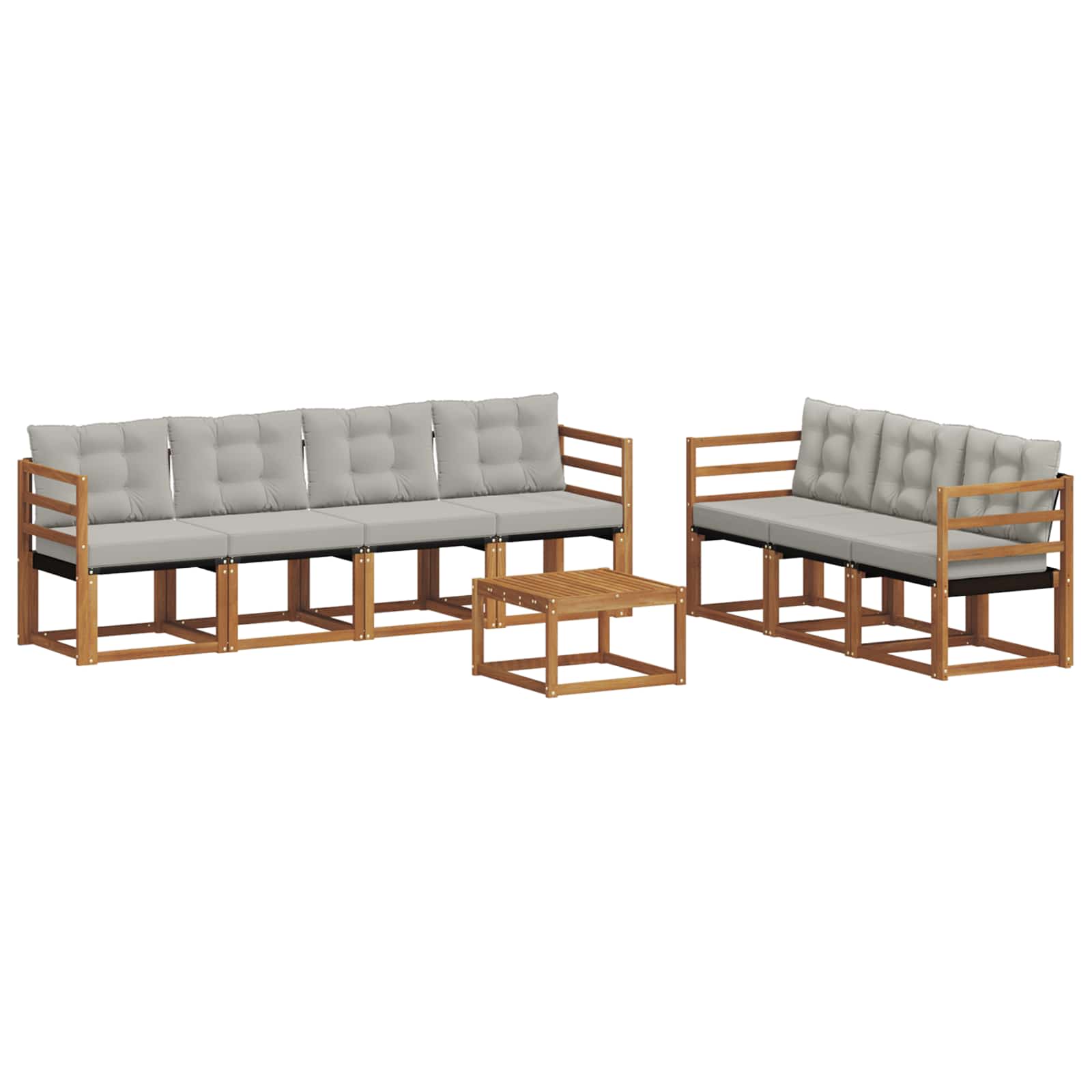 Outdoor-Sofagarnitur mit Kissen 8 pcs Natürlich und Hellgrau