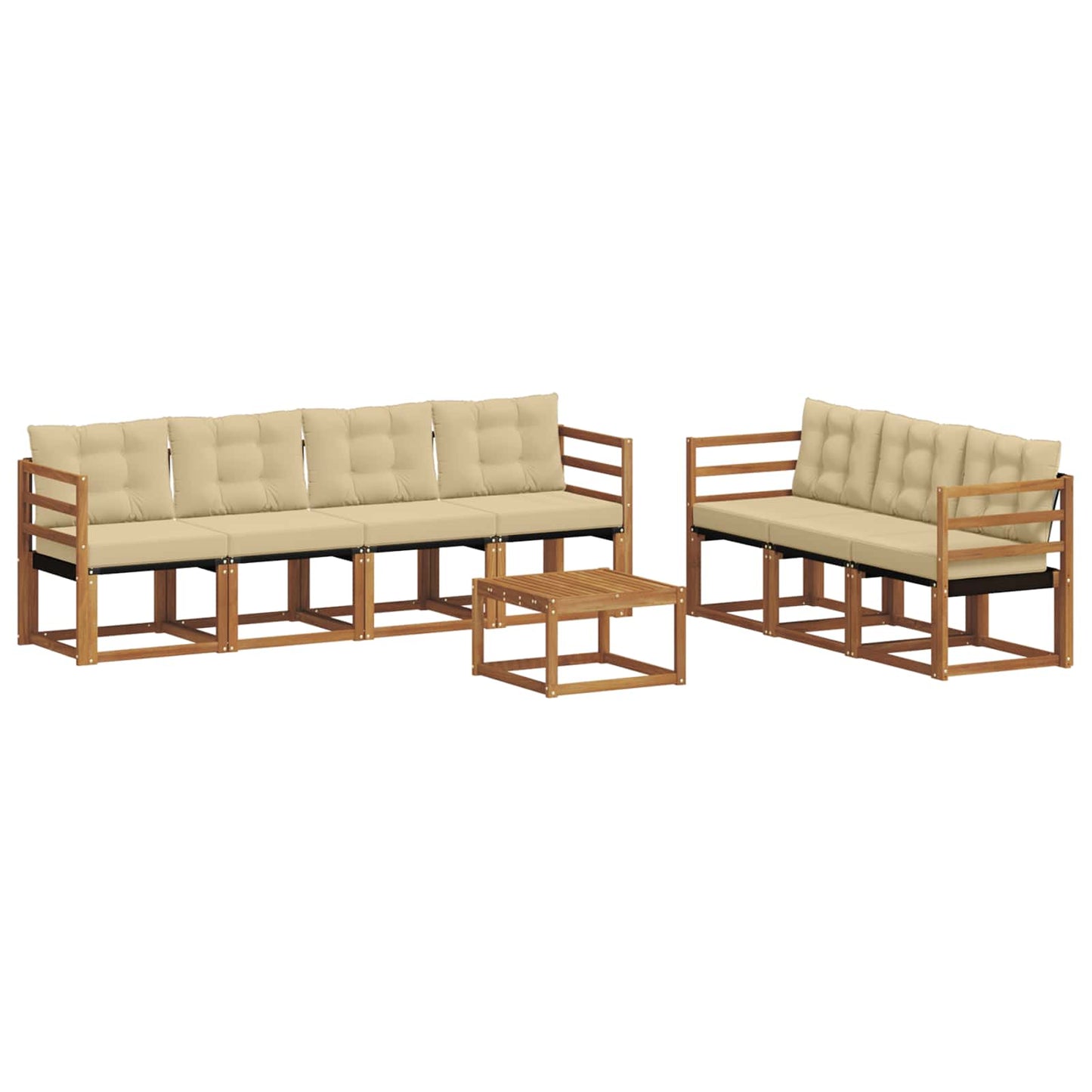 Outdoor-Sofagarnitur 8 stk. Natur und Beige