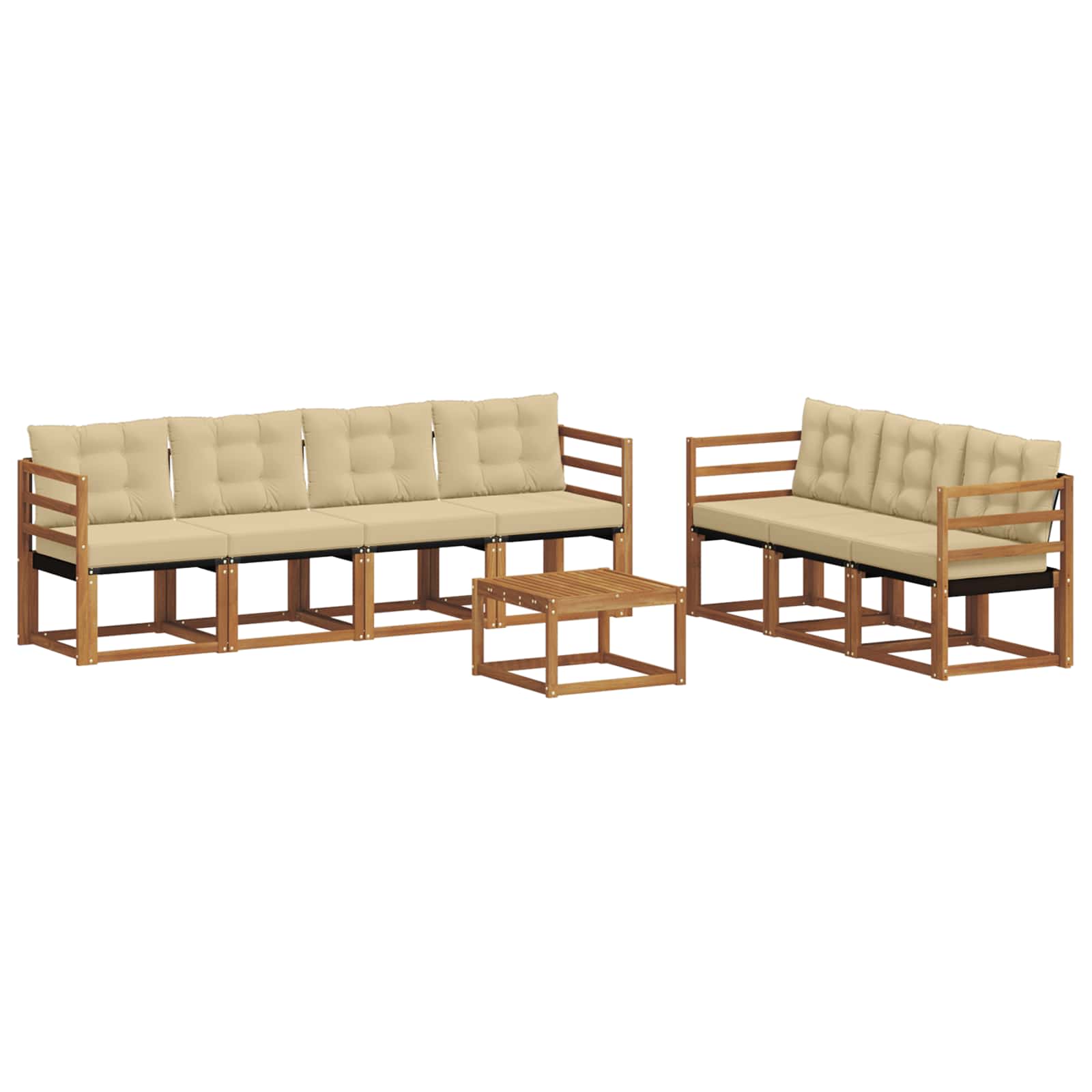 Outdoor-Sofagarnitur 8 stk. Natur und Beige