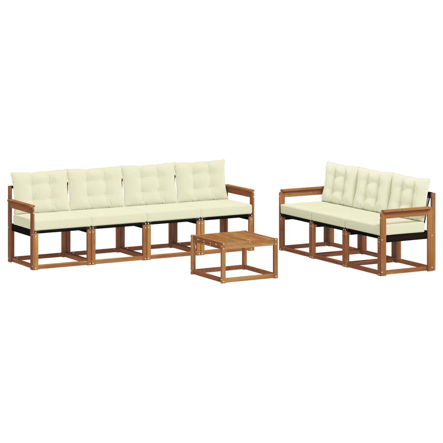 Outdoor-Sofagarnitur 8 stk. Natur und Creme
