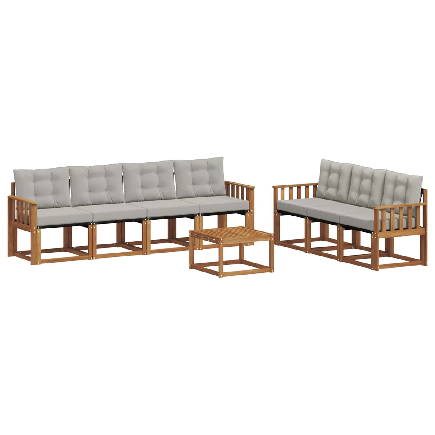 Outdoor-Sofagarnitur mit Kissen 8 pcs Natürlich und Hellgrau