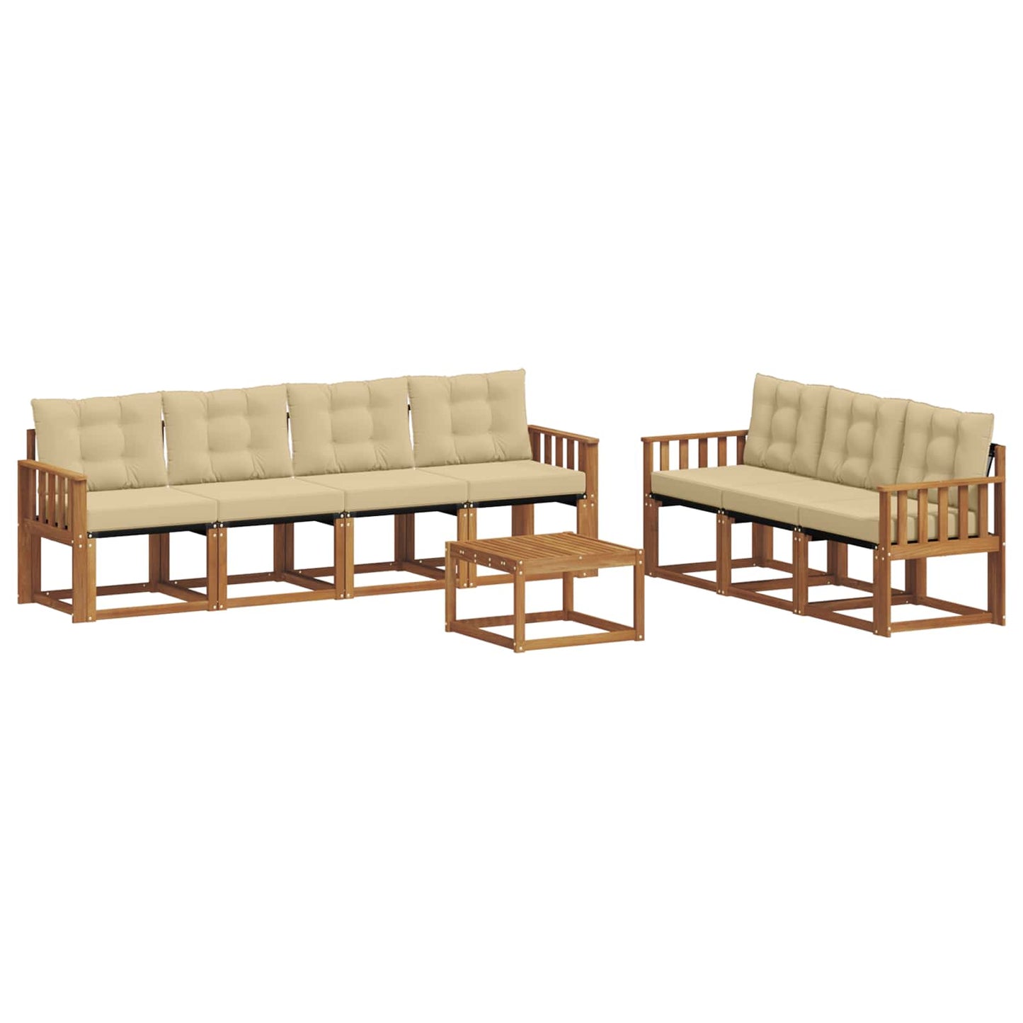 Outdoor-Sofagarnitur mit Kissen 8 pcs Natur und Beige