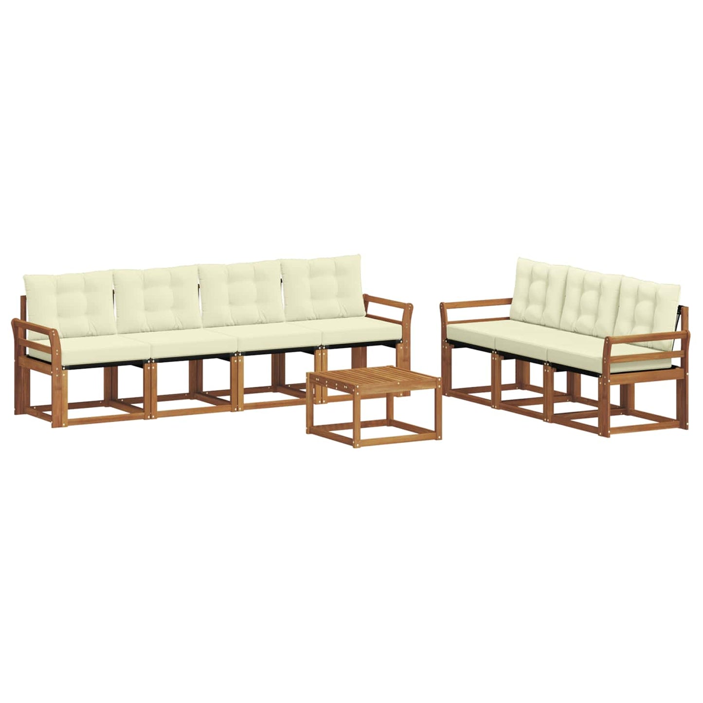 Outdoor-Sofagarnitur mit Kissen 8 pcs Natur und Creme