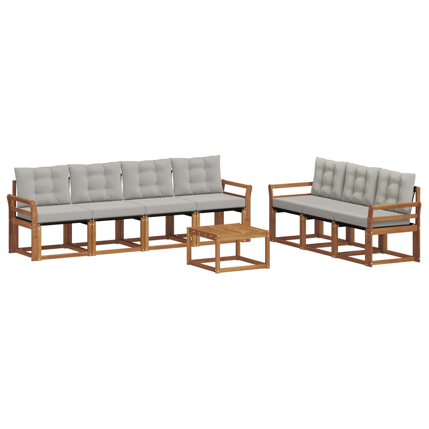 Outdoor-Sofagarnitur mit Kissen 8 pcs Natürlich und Hellgrau