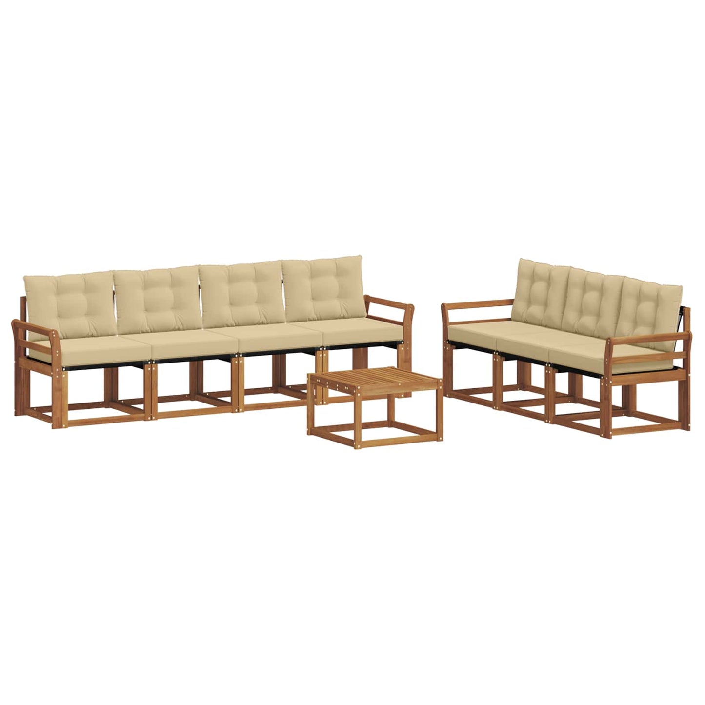 Outdoor-Sofagarnitur 8 stk. Natur und Beige