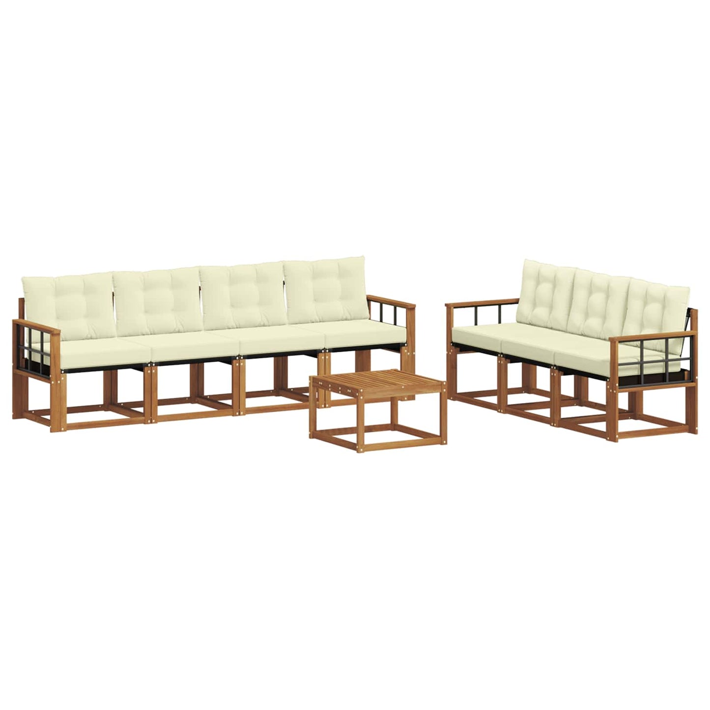 Outdoor-Sofagarnitur 8 stk. Natur und Creme