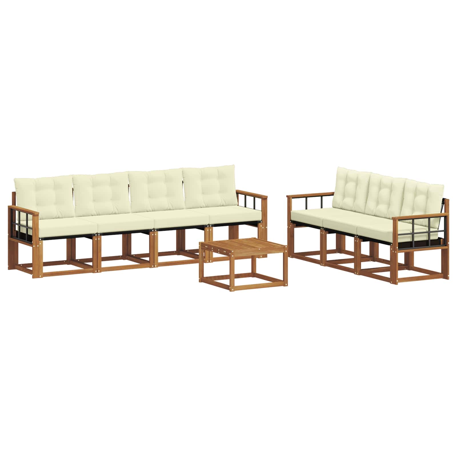 Outdoor-Sofagarnitur 8 stk. Natur und Creme