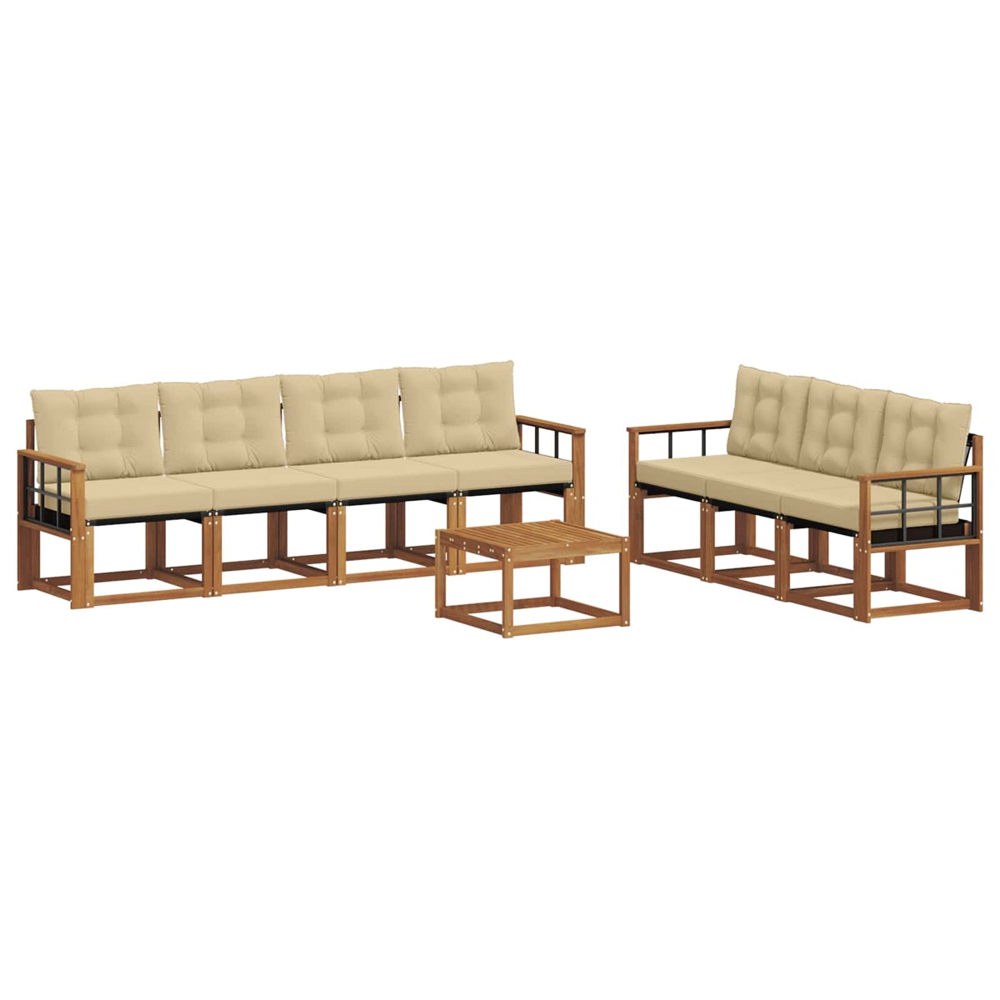 Outdoor-Sofagarnitur 8 stk. Natur und Beige