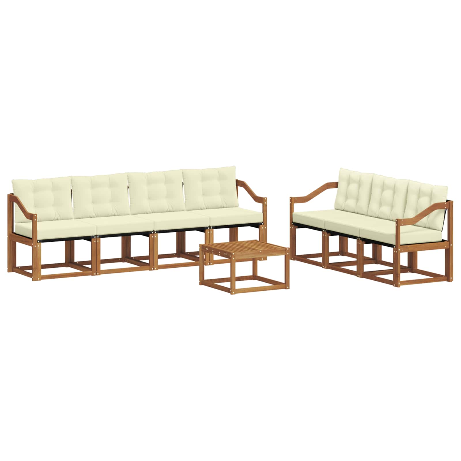 Outdoor-Sofagarnitur 8 stk. Natur und Creme