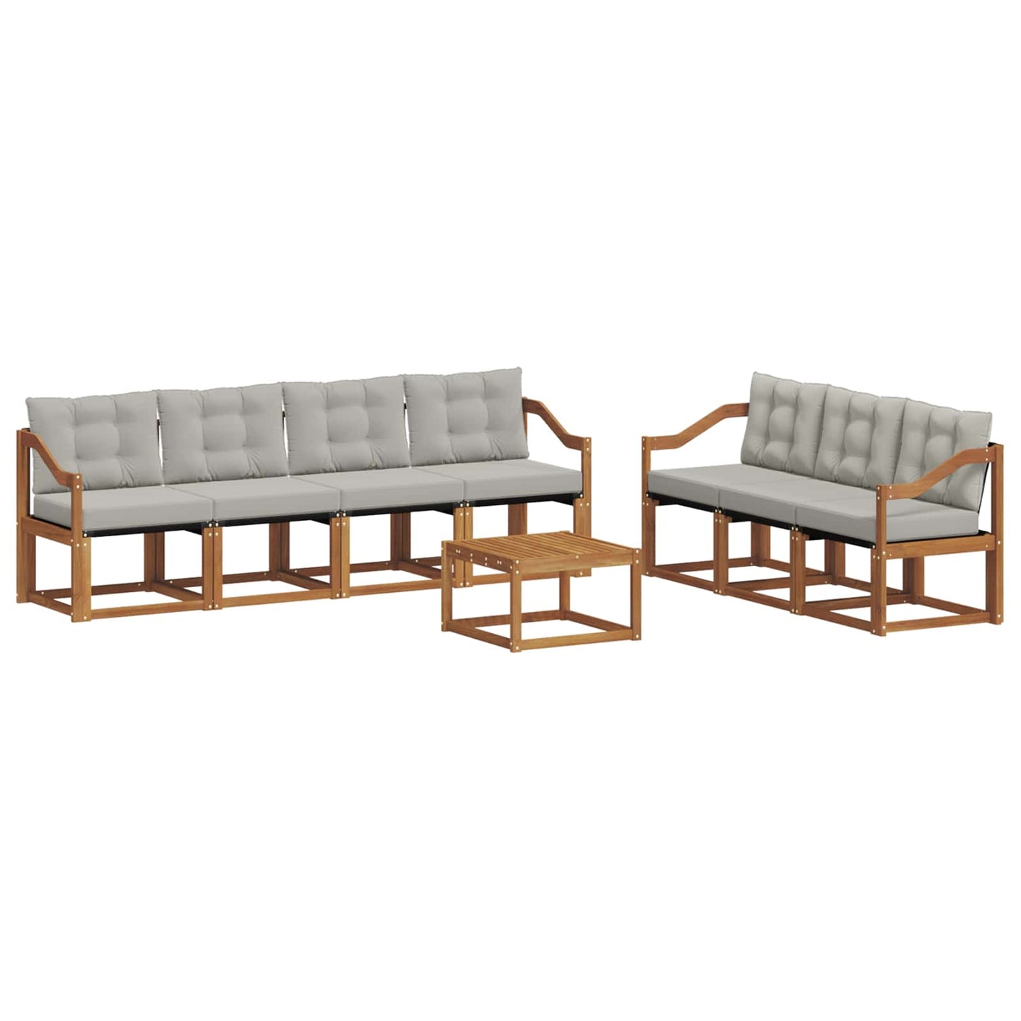 Outdoor-Sofagarnitur mit Kissen 8 pcs Natürlich und Hellgrau
