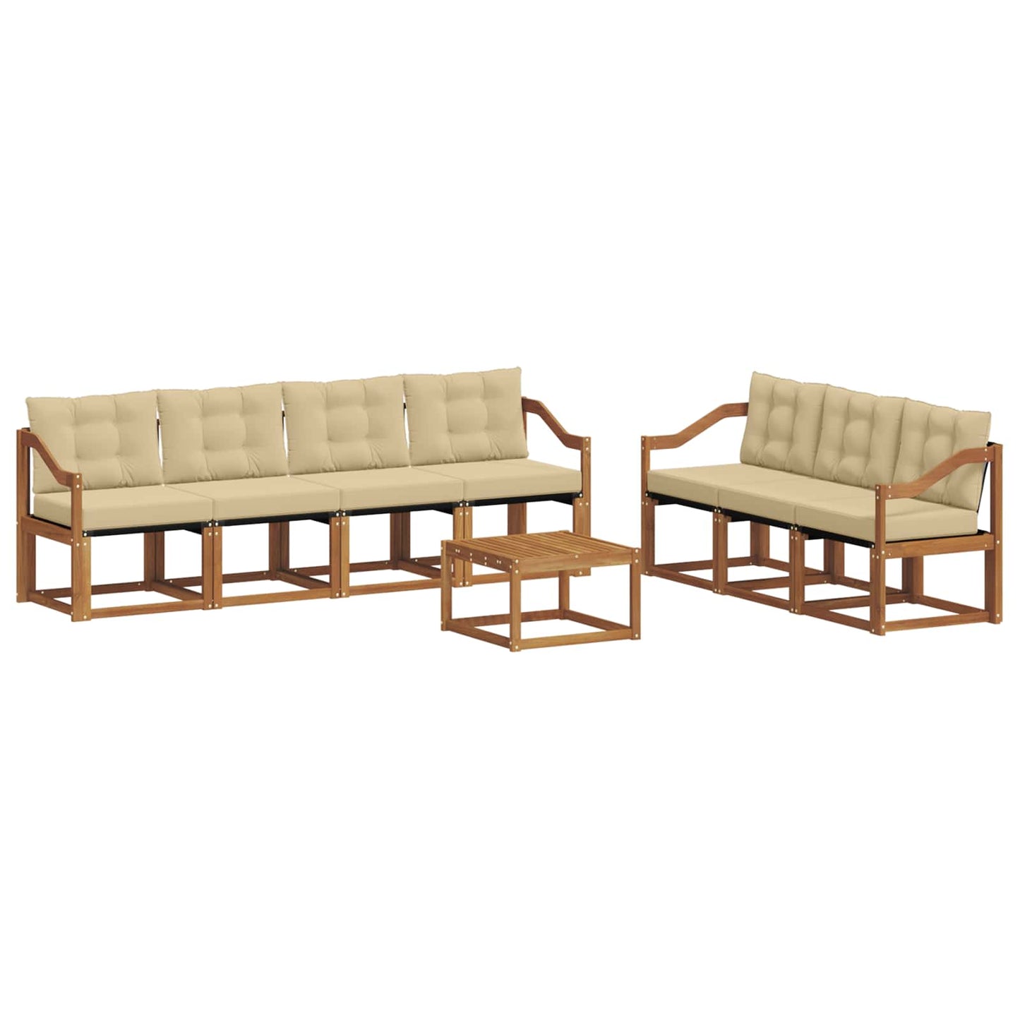 Outdoor-Sofagarnitur 8 stk. Natur und Beige
