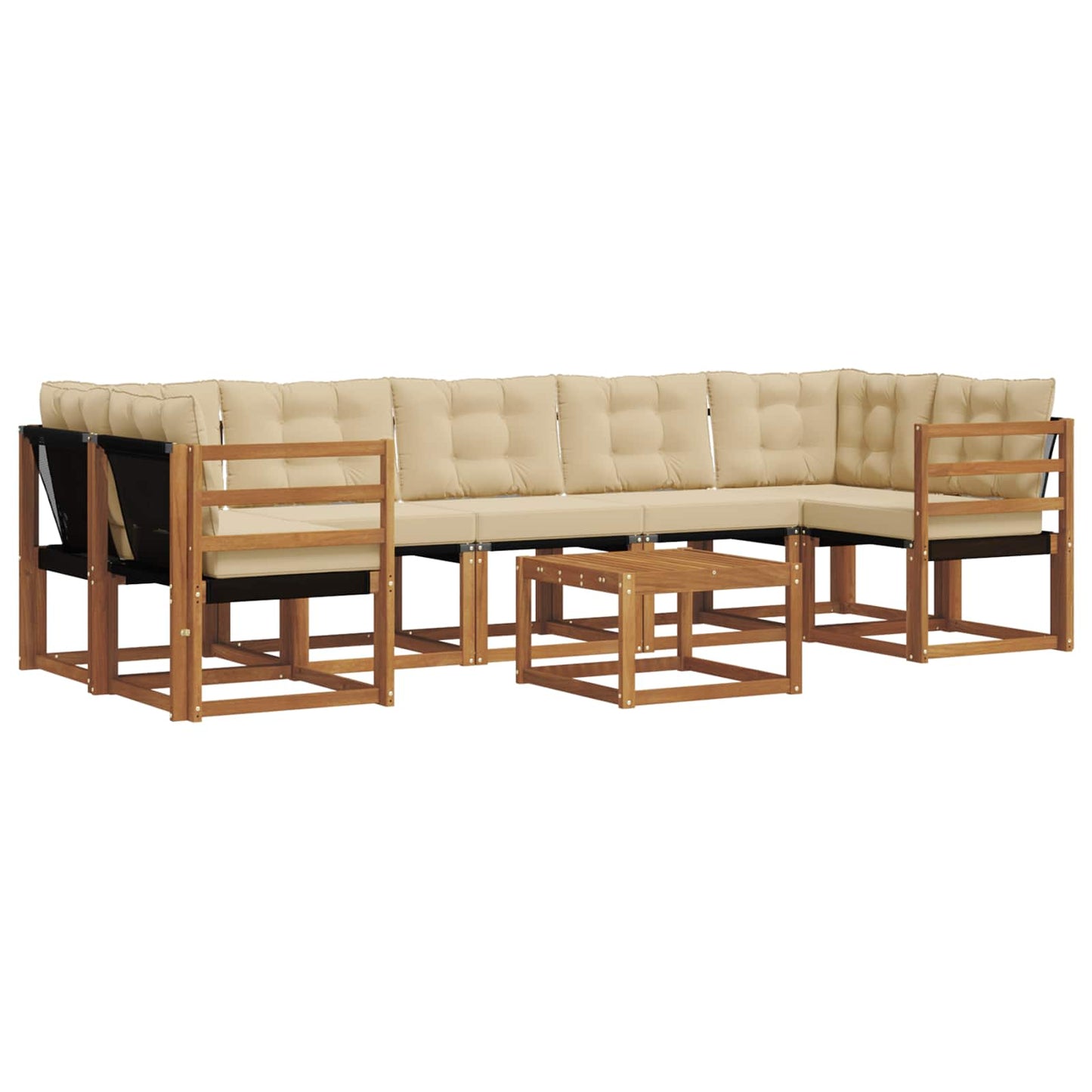 Outdoor-Sofagarnitur mit Kissen 8 pcs Natur und Beige