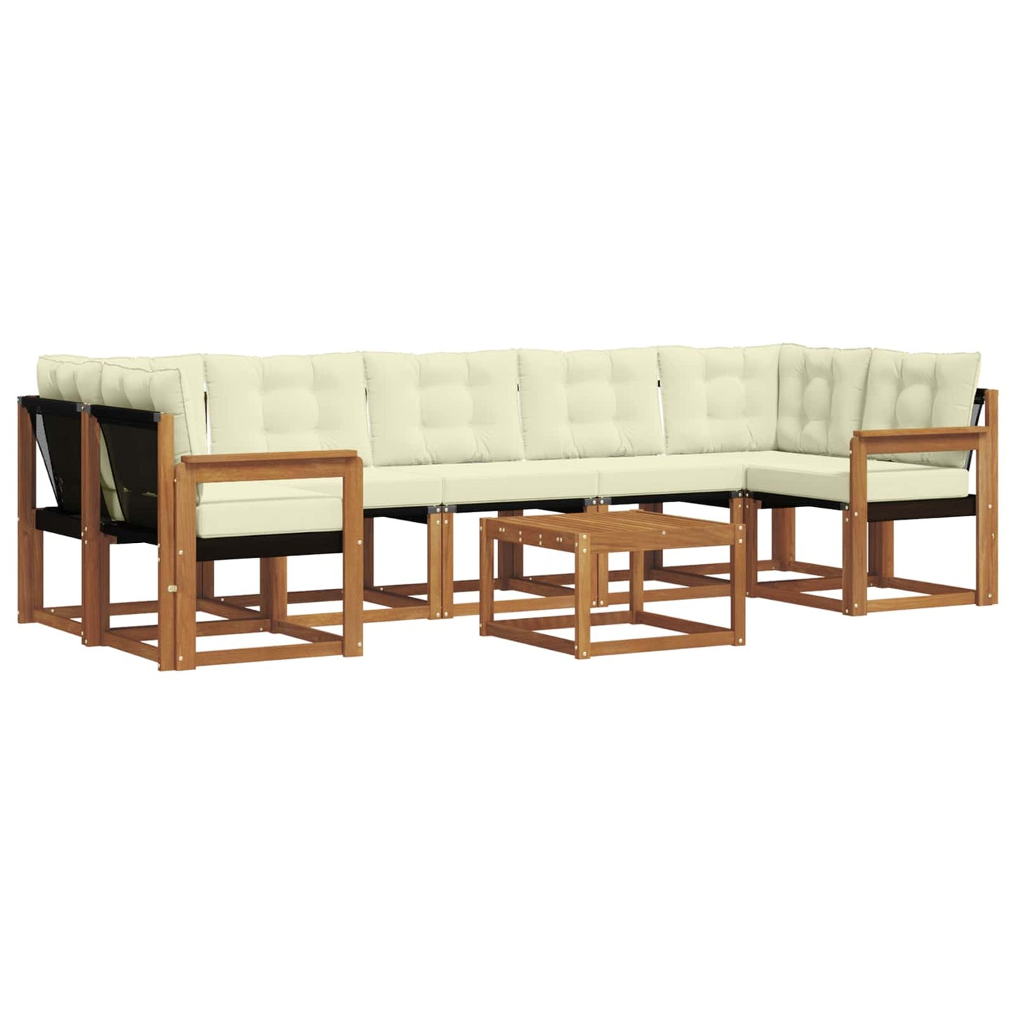 Outdoor-Sofagarnitur 8 stk. Natur und Creme
