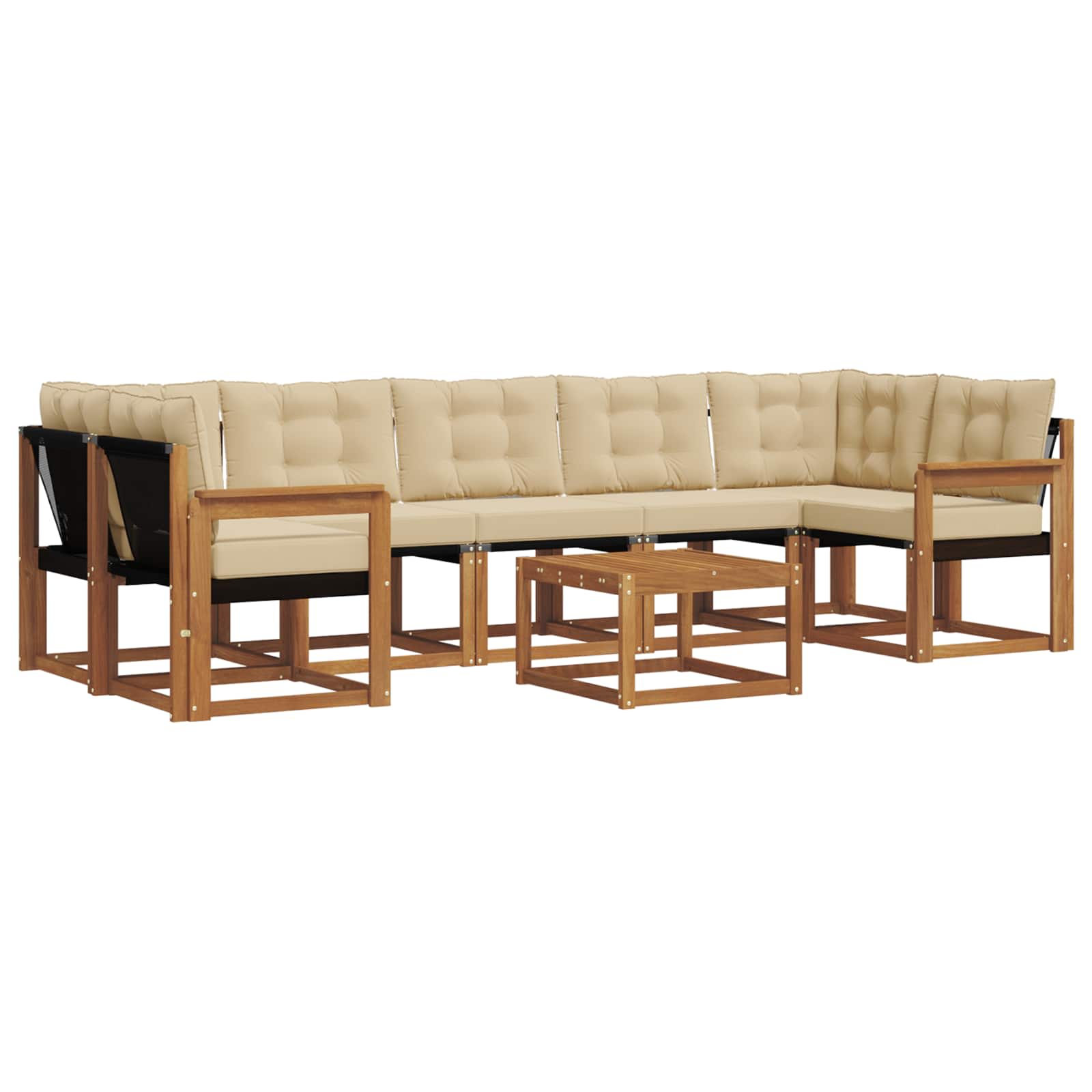 Outdoor-Sofagarnitur 8 stk. Natur und Beige