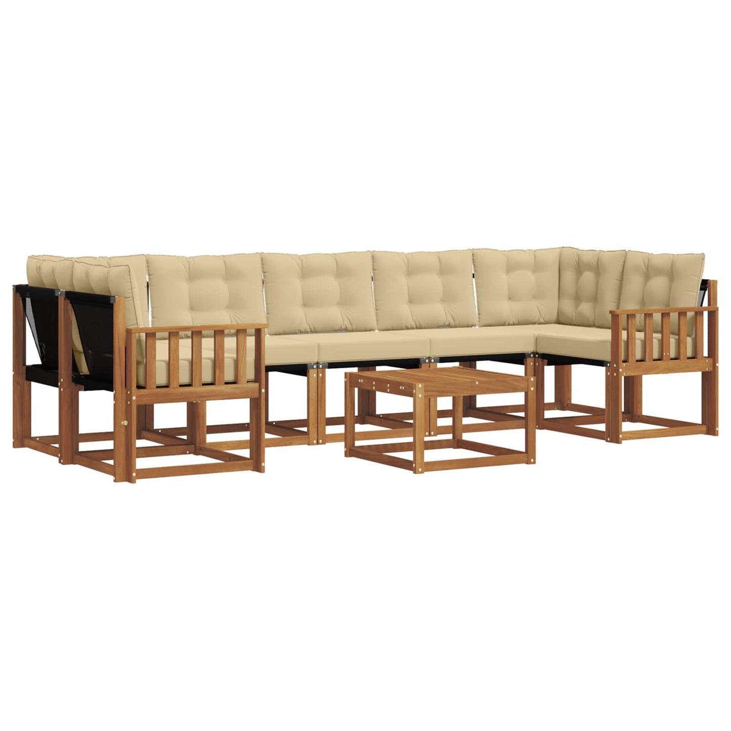 Outdoor-Sofagarnitur 8 stk. Natur und Beige