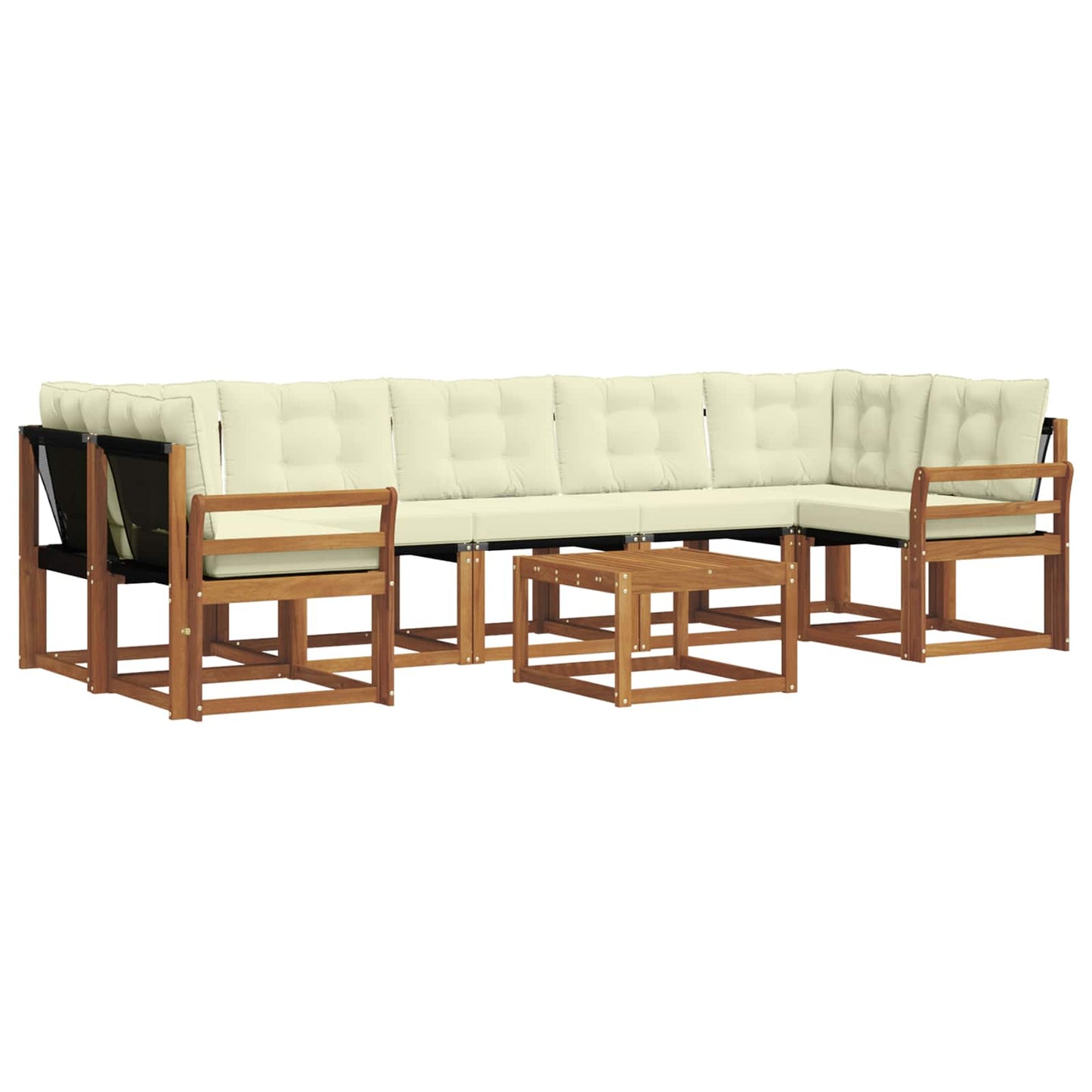 Outdoor-Sofagarnitur 8 stk. Natur und Creme