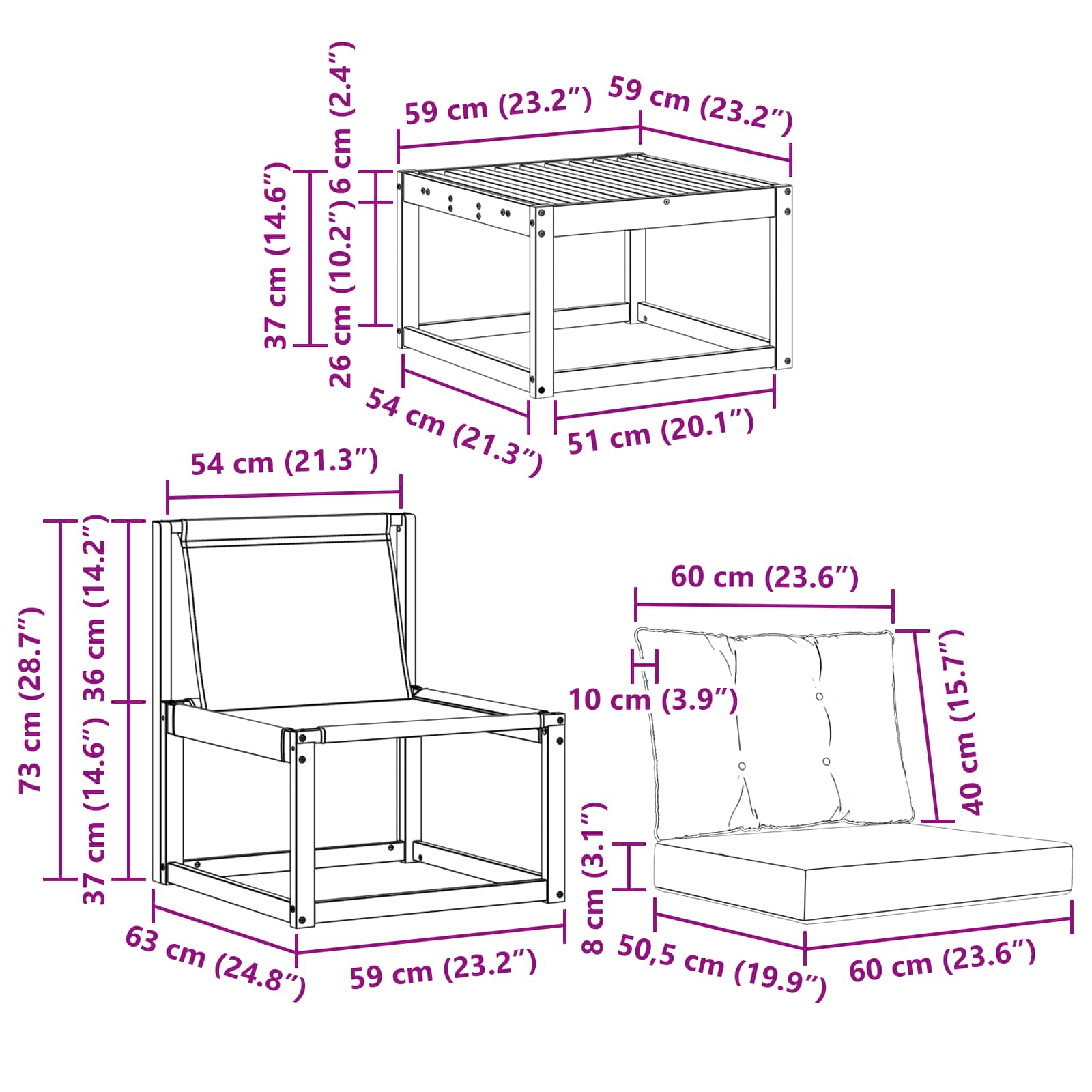 Outdoor-Sofagarnitur 9 stk. Natur und Beige