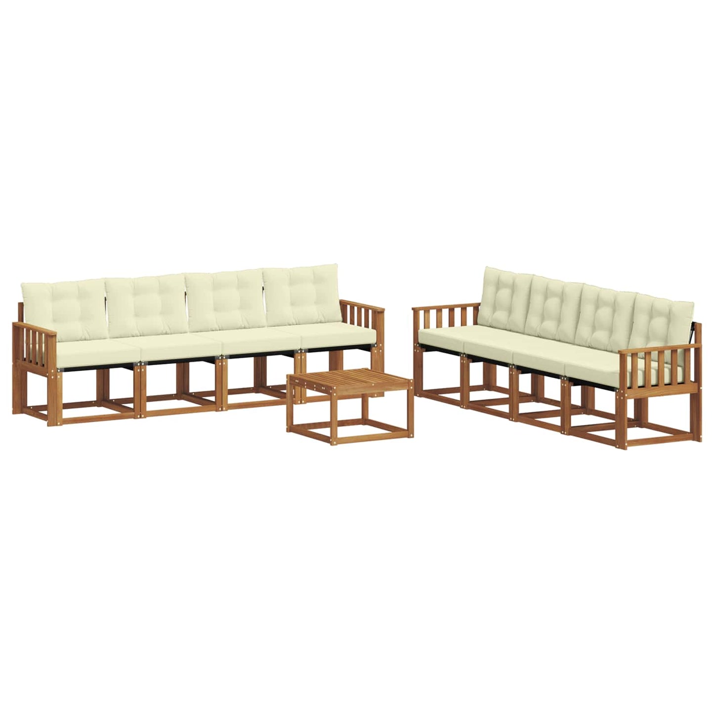Outdoor-Sofagarnitur 9 stk. Natur und Creme