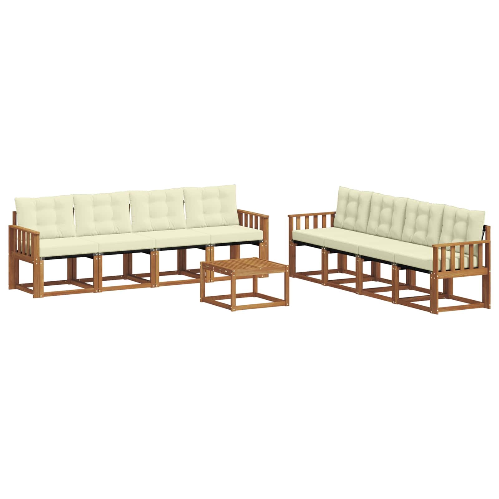 Outdoor-Sofagarnitur 9 stk. Natur und Creme
