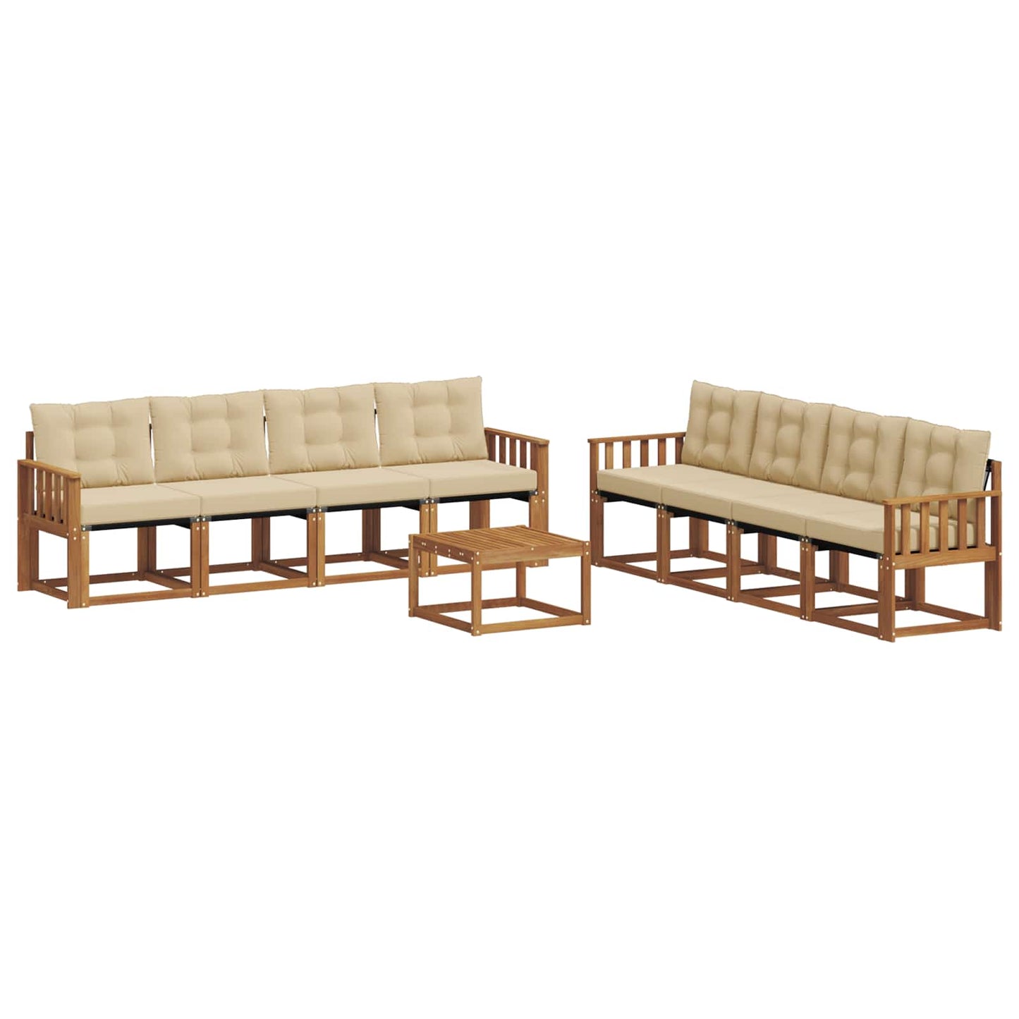 Outdoor-Sofagarnitur 9 stk. Natur und Beige