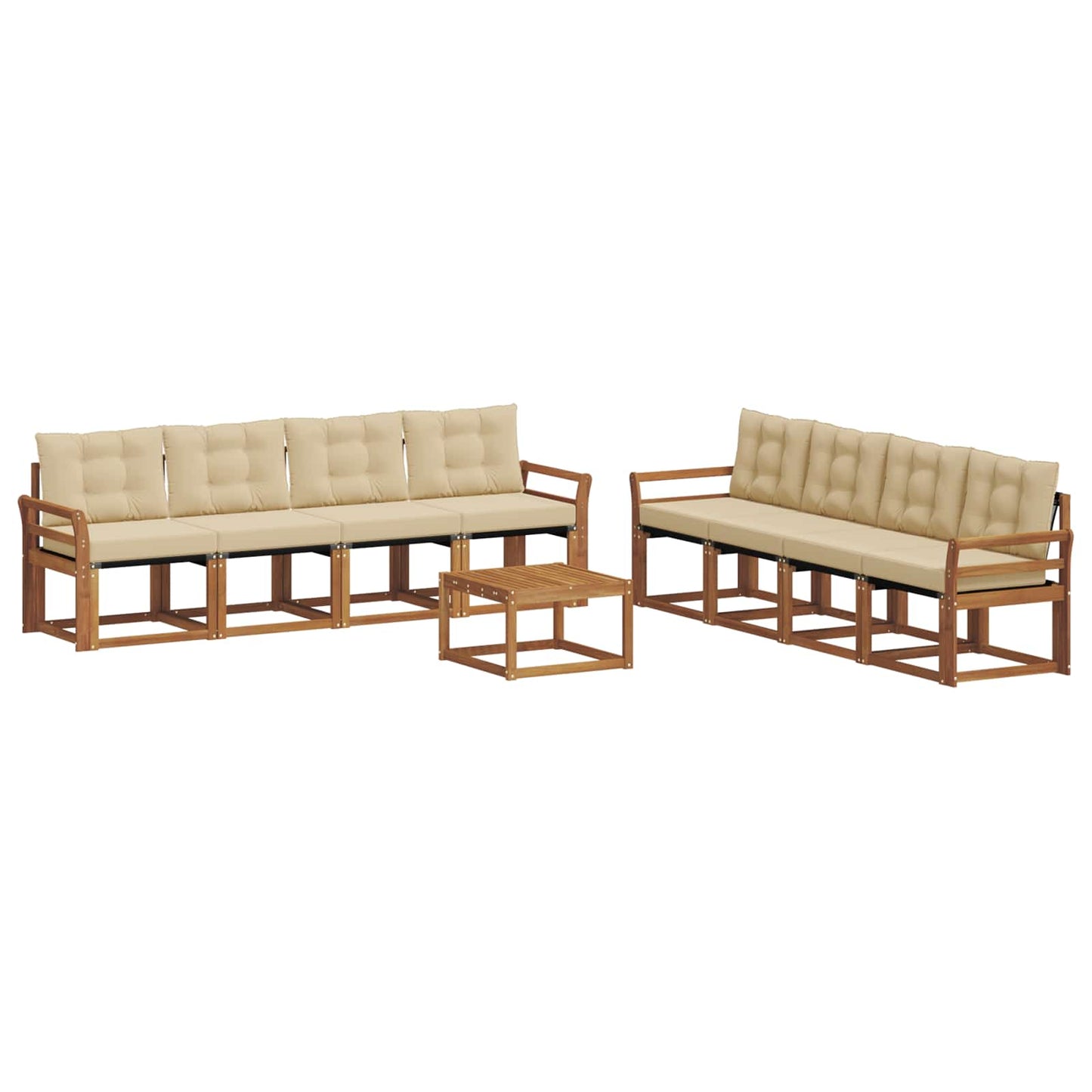 Outdoor-Sofagarnitur 9 stk. Natur und Beige