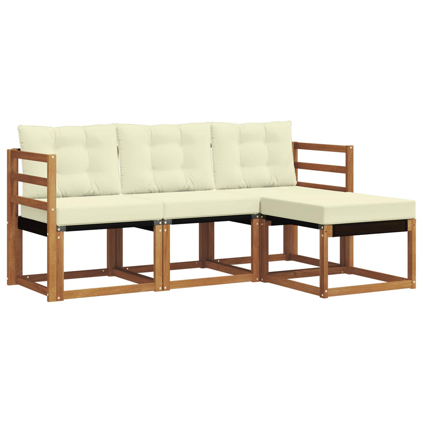 Outdoor-Sofagarnitur 4 stk. Natur und Creme