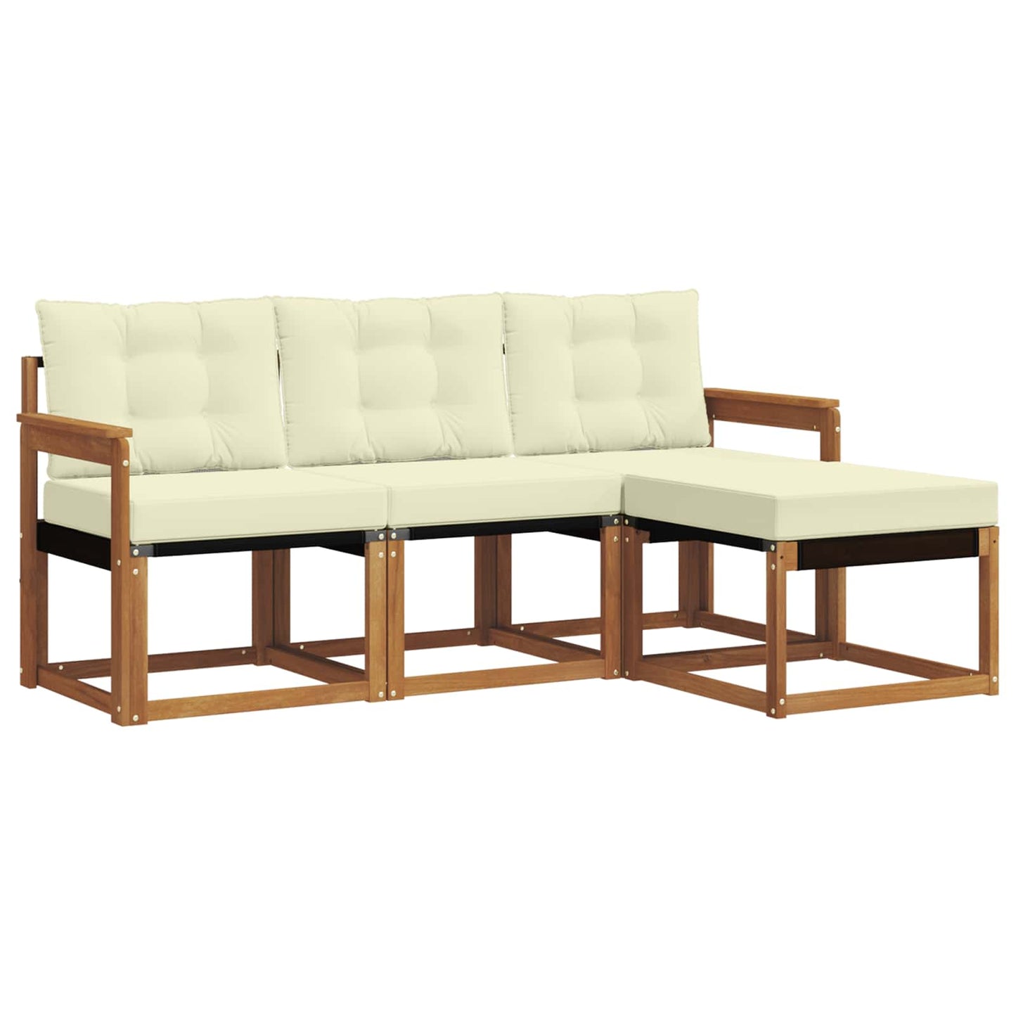 Outdoor-Sofagarnitur 4 stk. Natur und Creme