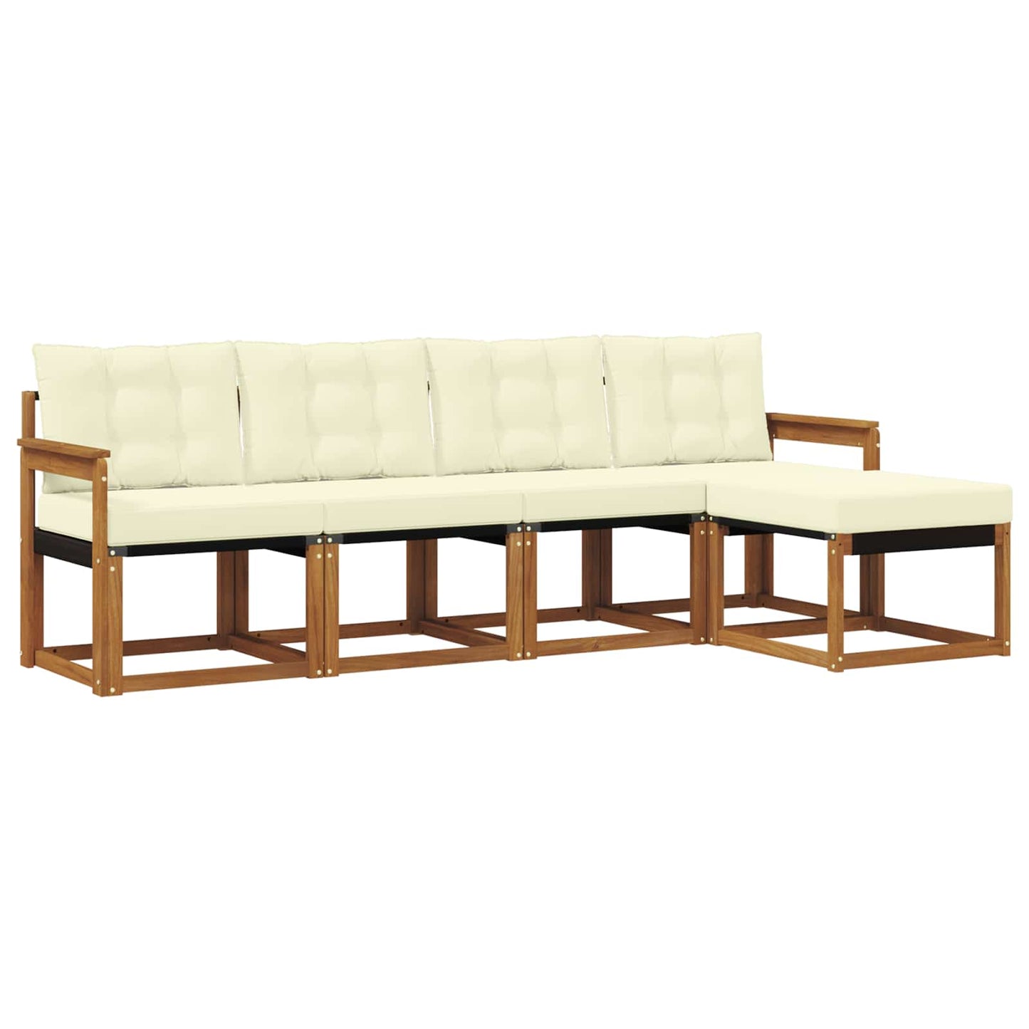 Outdoor-Sofagarnitur 5 stk. Natur und Creme