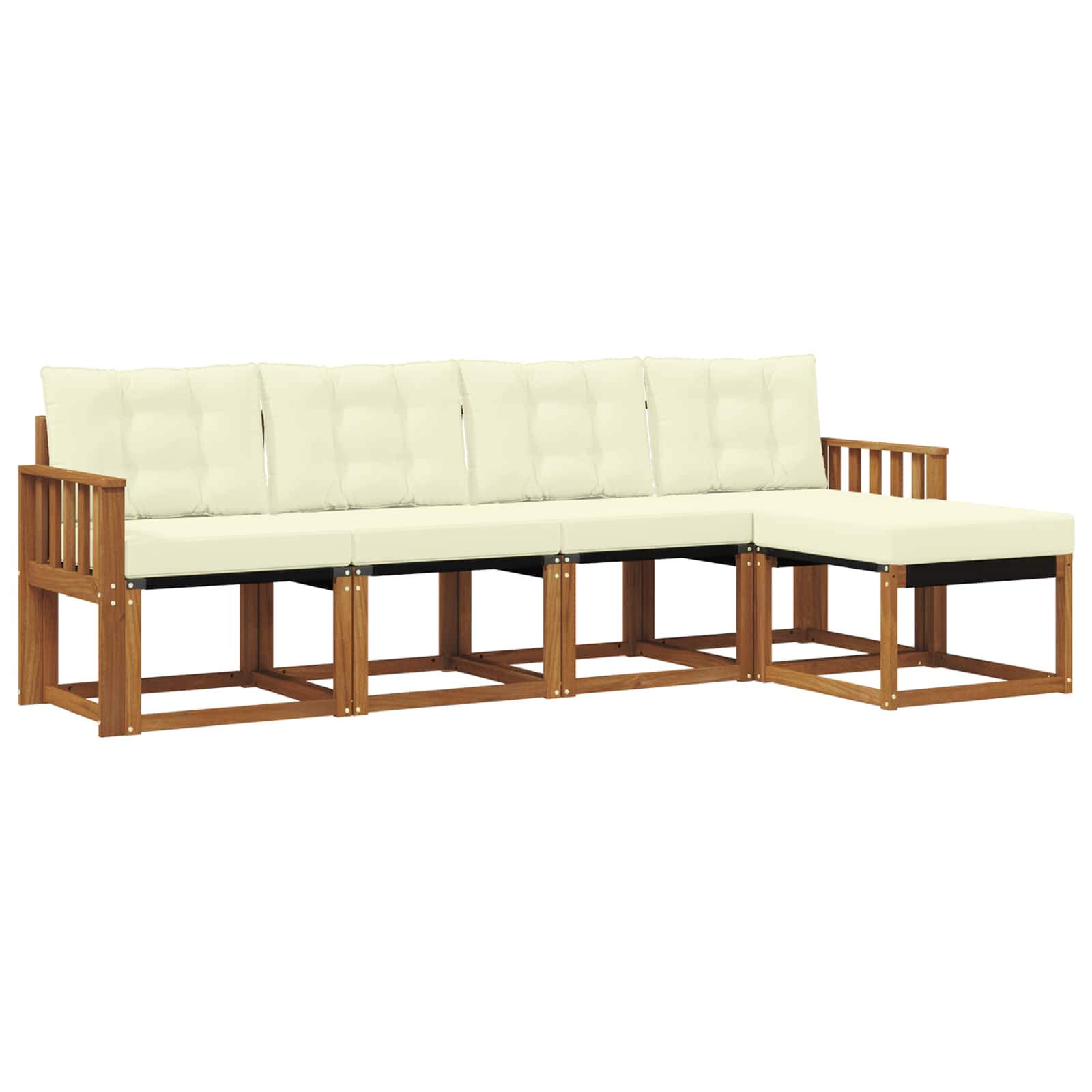 Outdoor-Sofagarnitur 5 stk. Natur und Creme