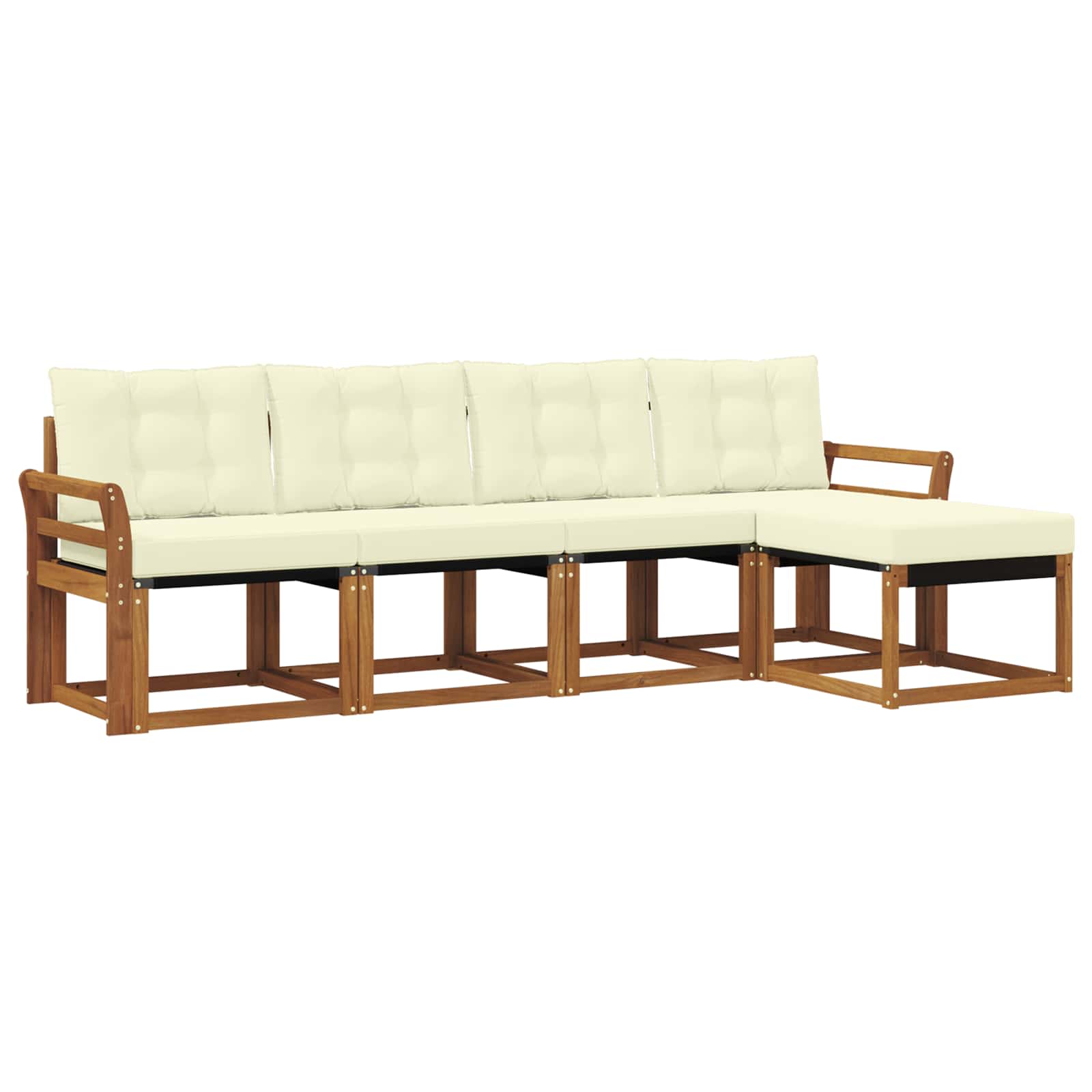 Outdoor-Sofagarnitur 5 stk. Natur und Creme