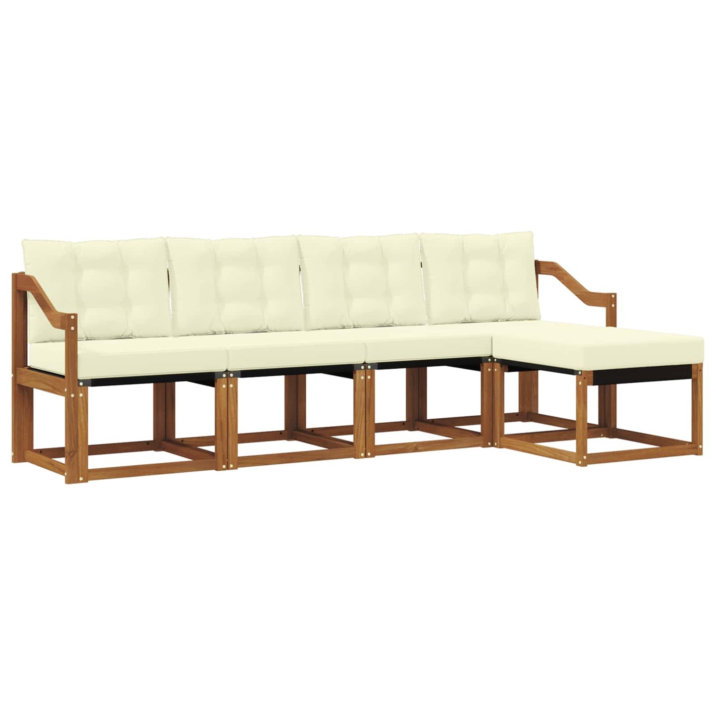 Outdoor-Sofagarnitur 5 stk. Natur und Creme
