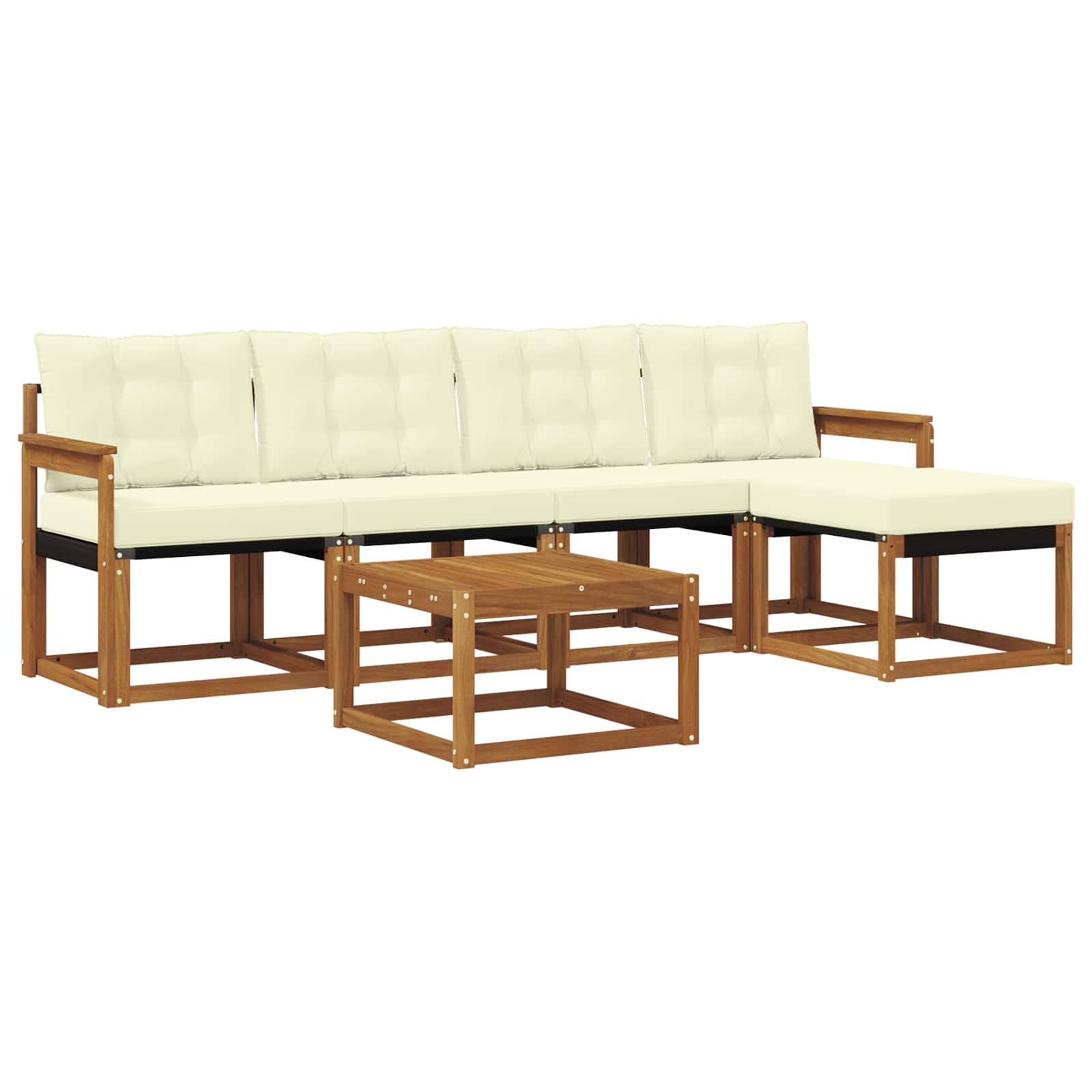 Outdoor-Sofagarnitur 6 stk. Natur und Creme