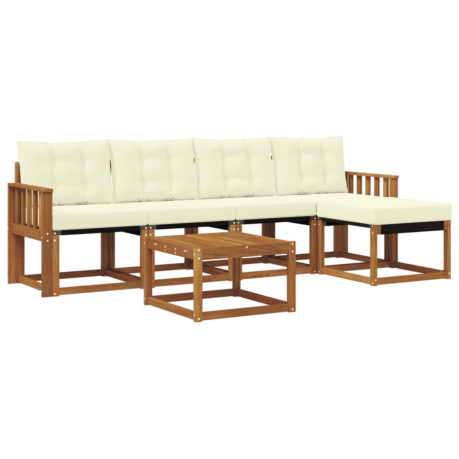 Outdoor-Sofagarnitur 6 stk. Natur und Creme