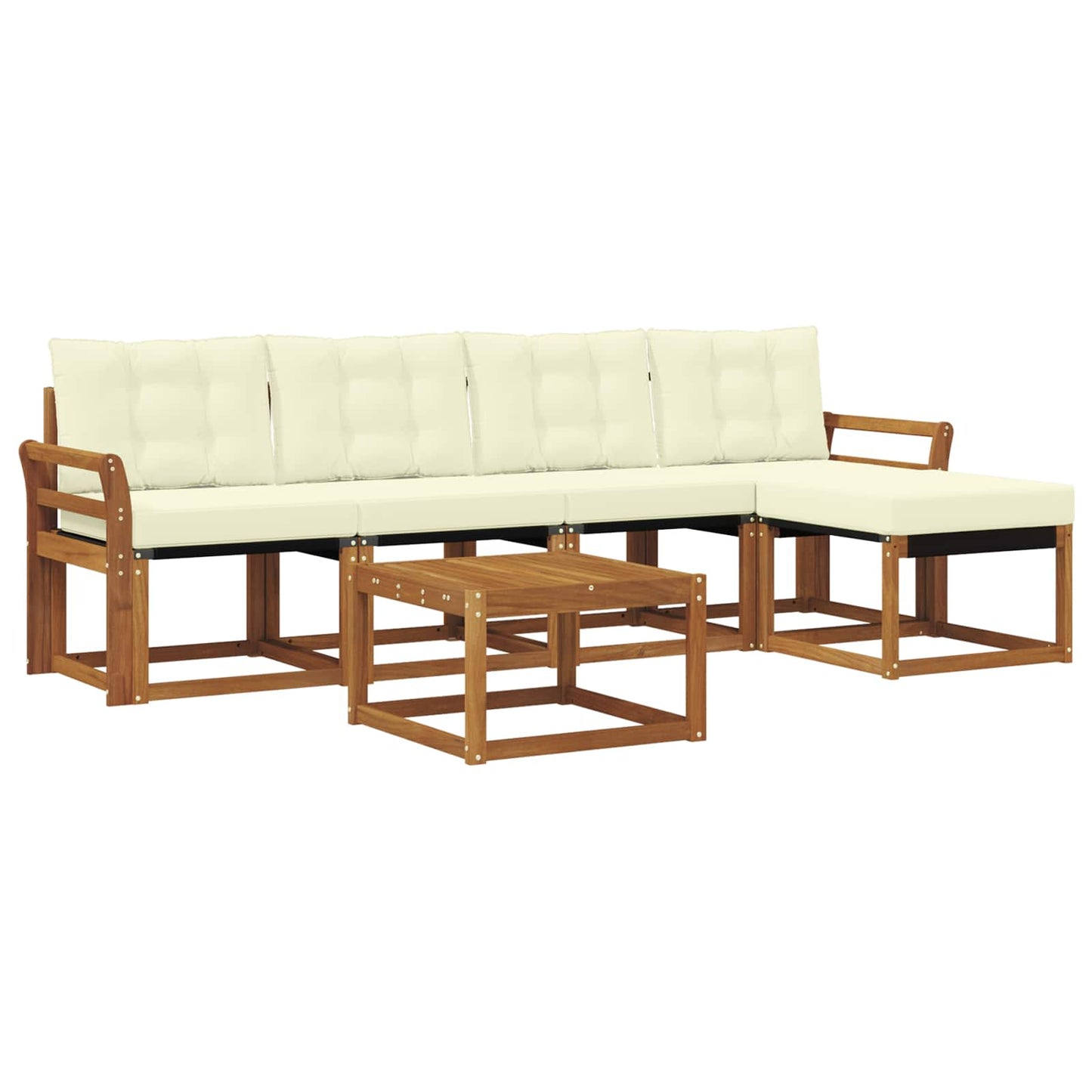 Outdoor-Sofagarnitur 6 stk. Natur und Creme