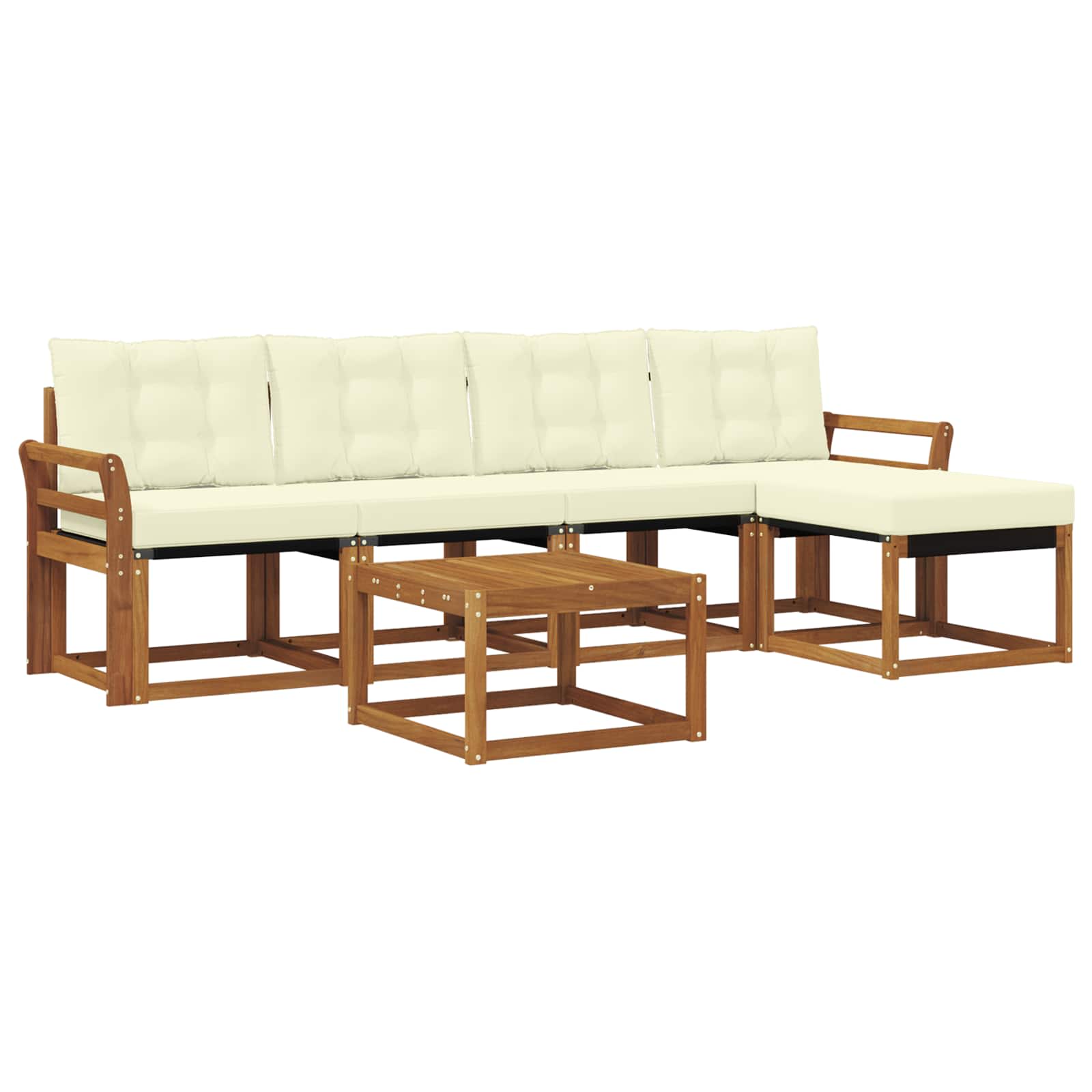 Outdoor-Sofagarnitur 6 stk. Natur und Creme