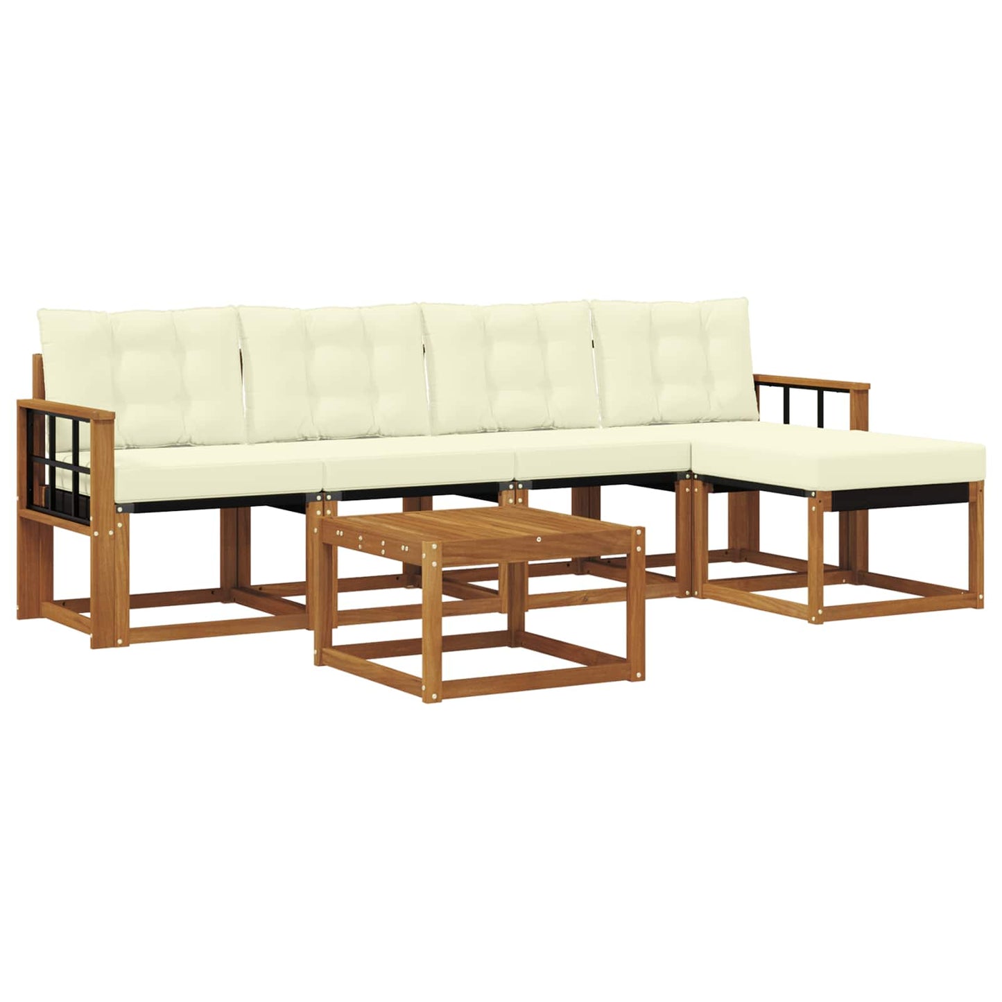 Outdoor-Sofagarnitur 6 stk. Natur und Creme