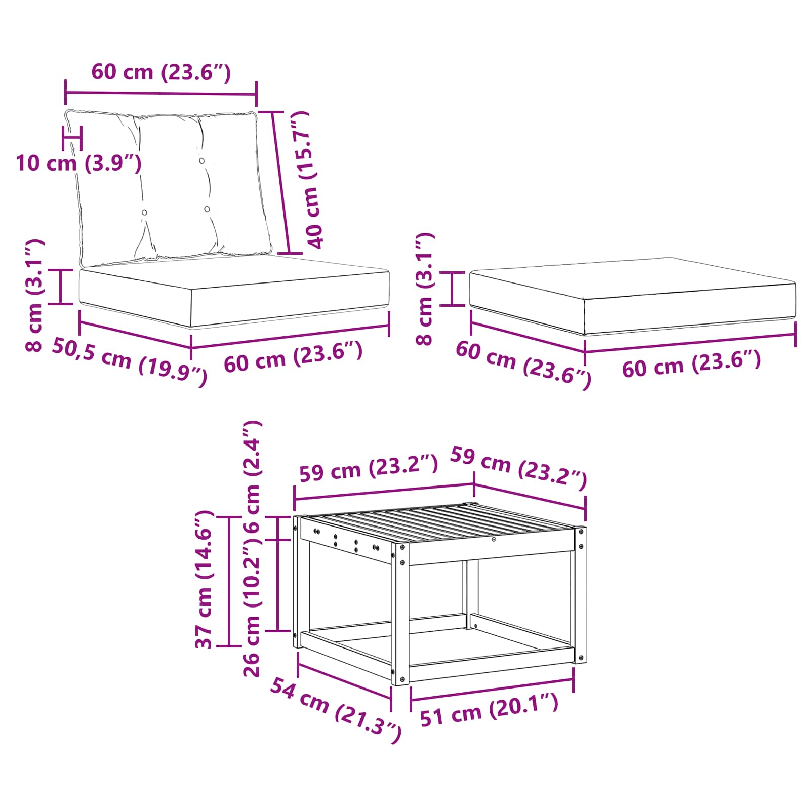 Outdoor-Sofagarnitur 6 stk. Natur und Beige