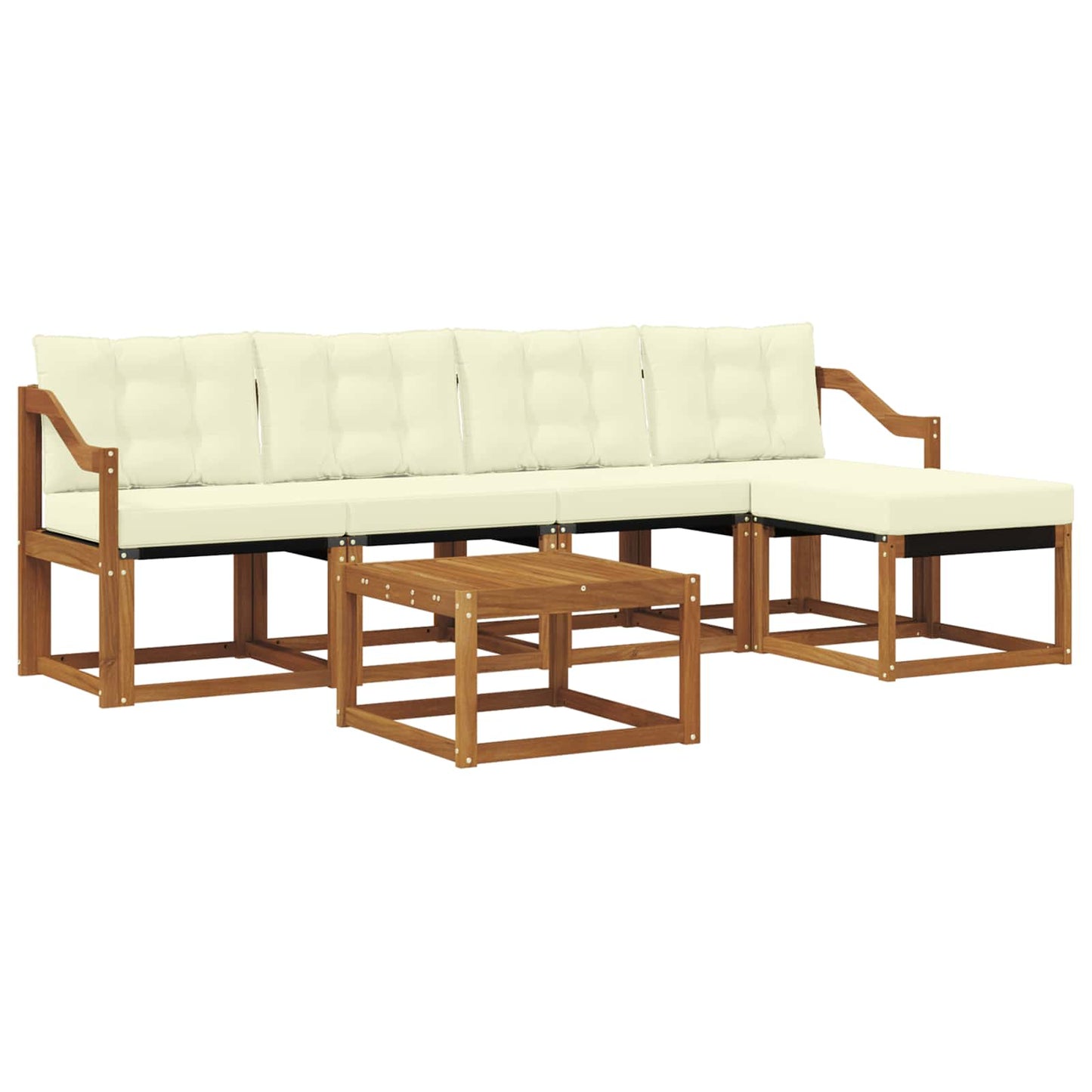 Outdoor-Sofagarnitur 6 stk. Natur und Creme