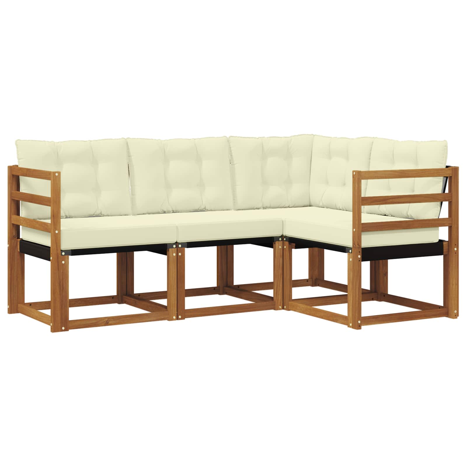 Outdoor-Sofagarnitur 4 stk. Natur und Creme