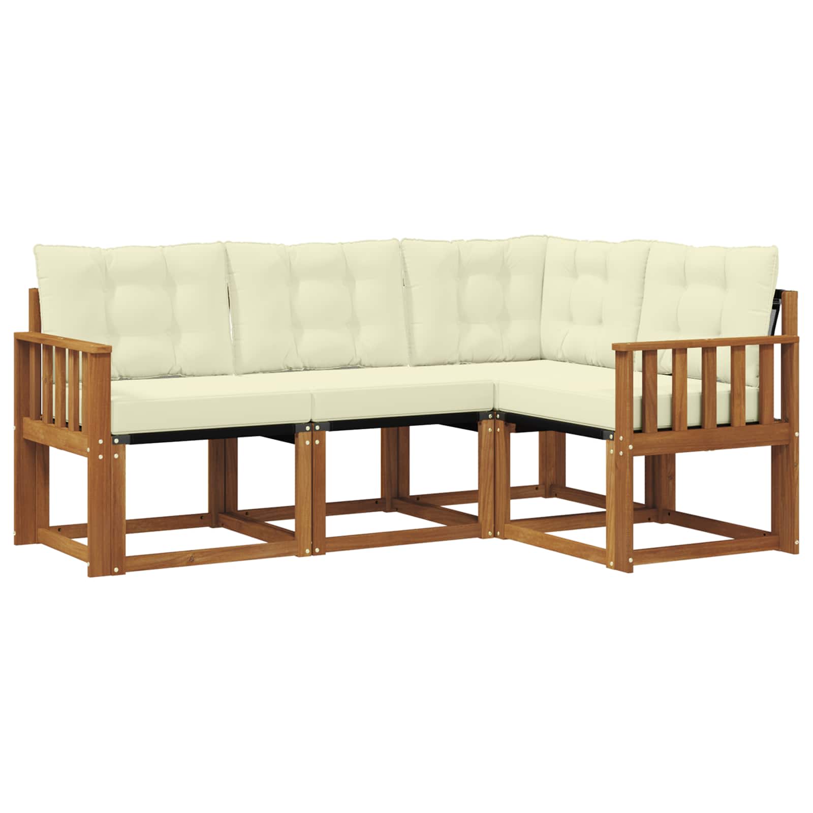 Outdoor-Sofagarnitur 4 stk. Natur und Creme