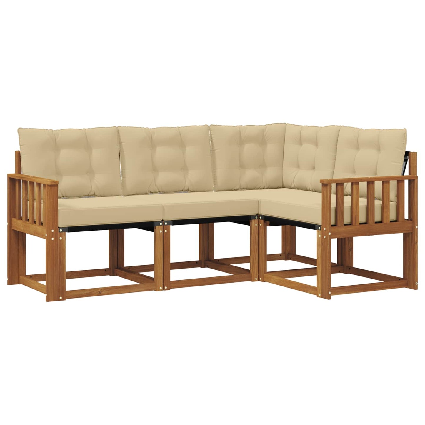 Outdoor-Sofagarnitur 4 stk. Natur und Beige