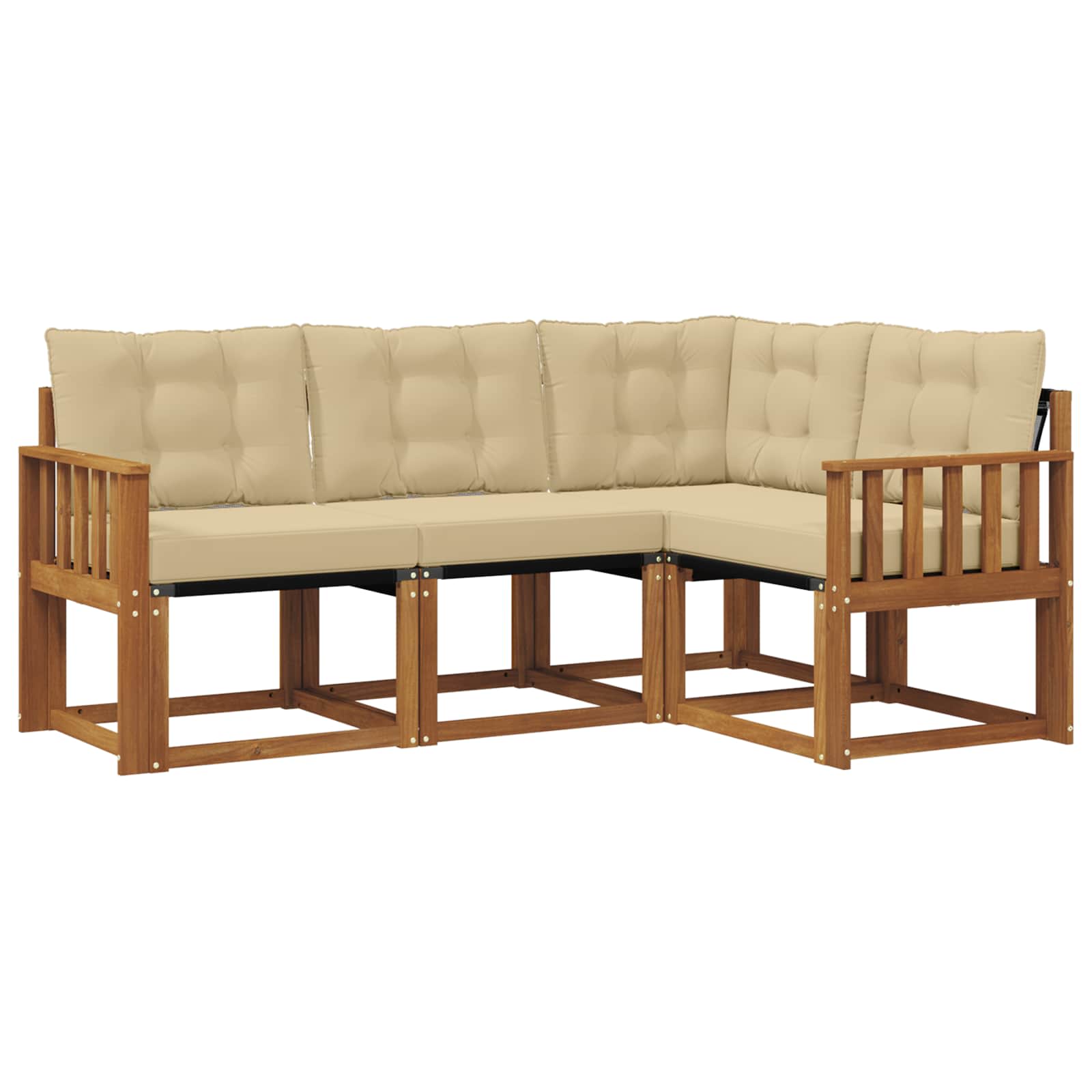 Outdoor-Sofagarnitur 4 stk. Natur und Beige