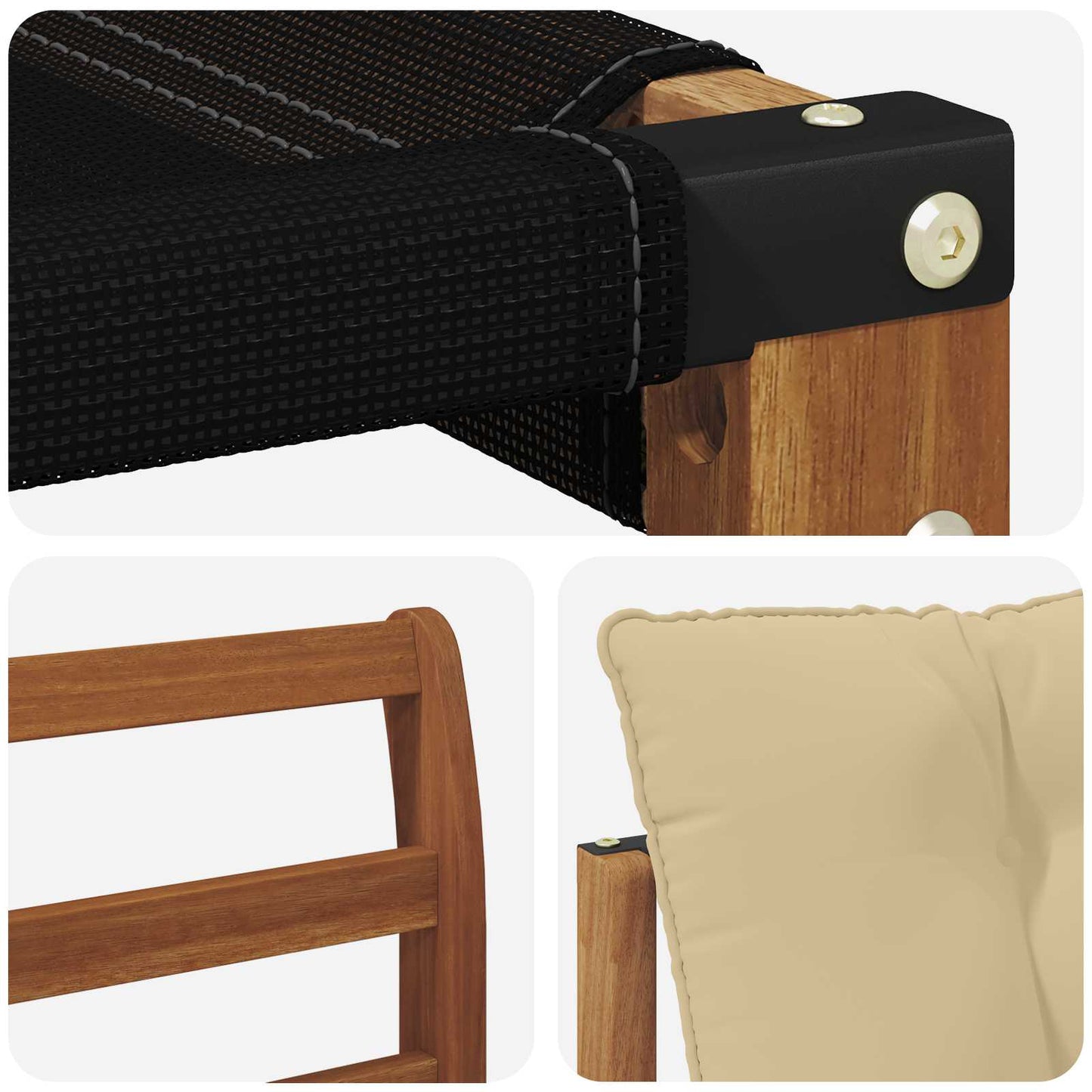 Outdoor-Sofagarnitur 4 stk. Natur und Beige