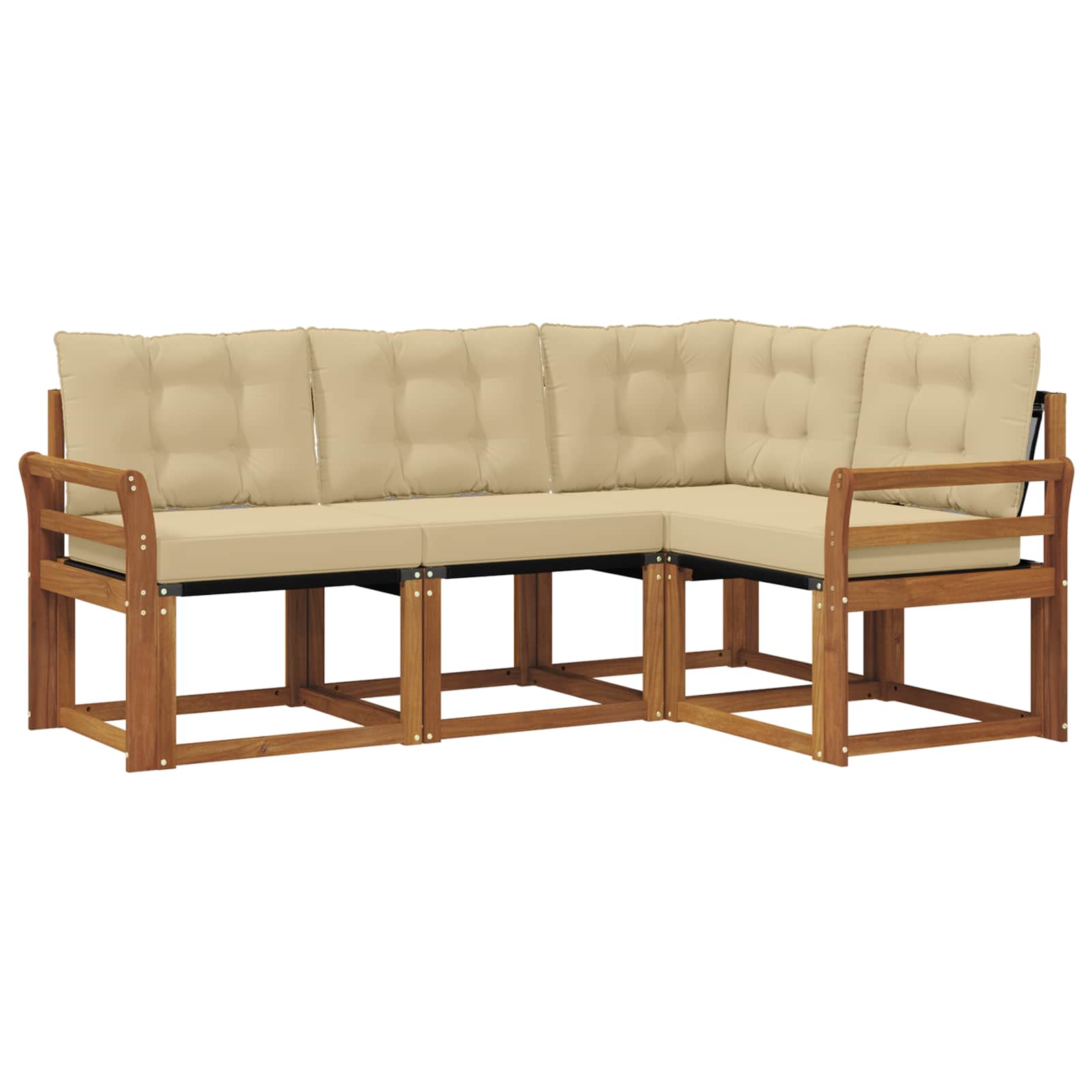 Outdoor-Sofagarnitur 4 stk. Natur und Beige