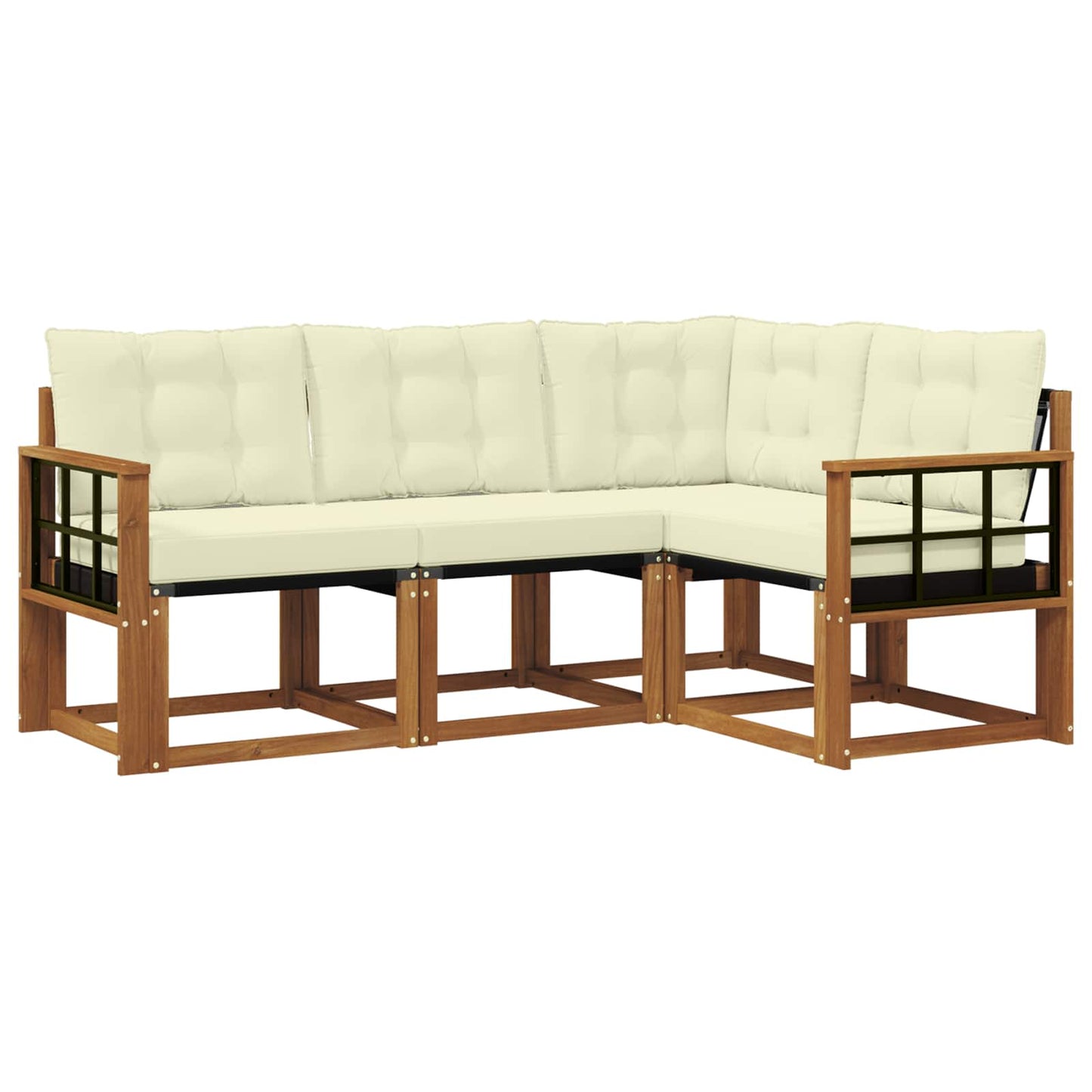 Outdoor-Sofagarnitur 4 stk. Natur und Creme