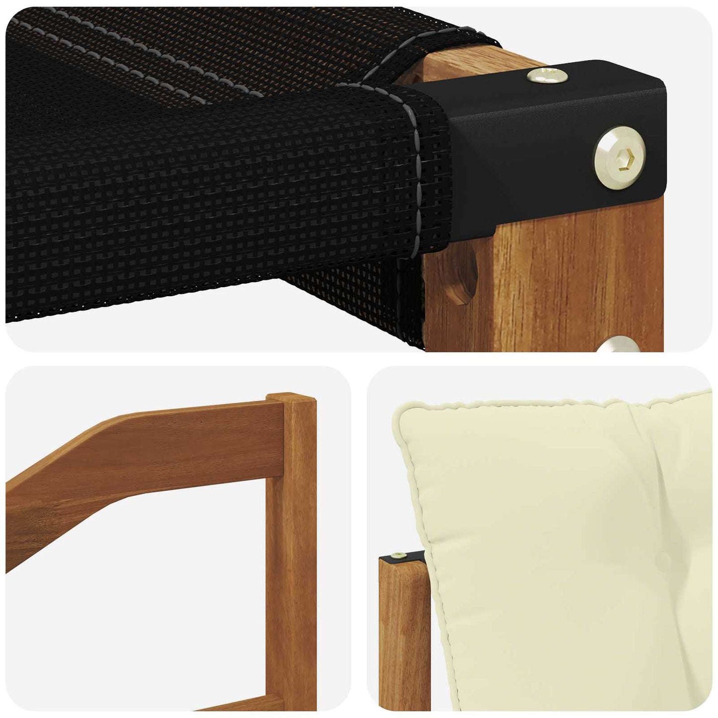 Outdoor-Sofagarnitur 4 stk. Natur und Creme
